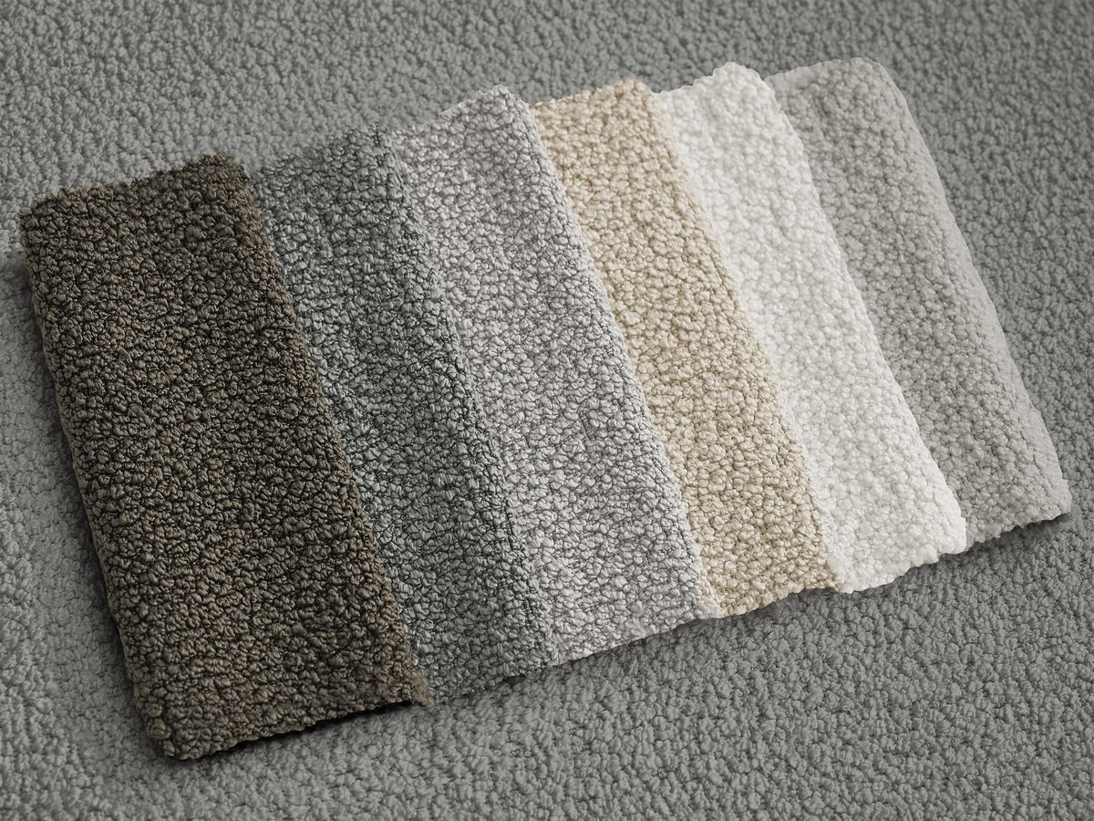 Bobochic Ernest Sofa 2-Sitzer Bouclé-Stoff Dunkelgrau