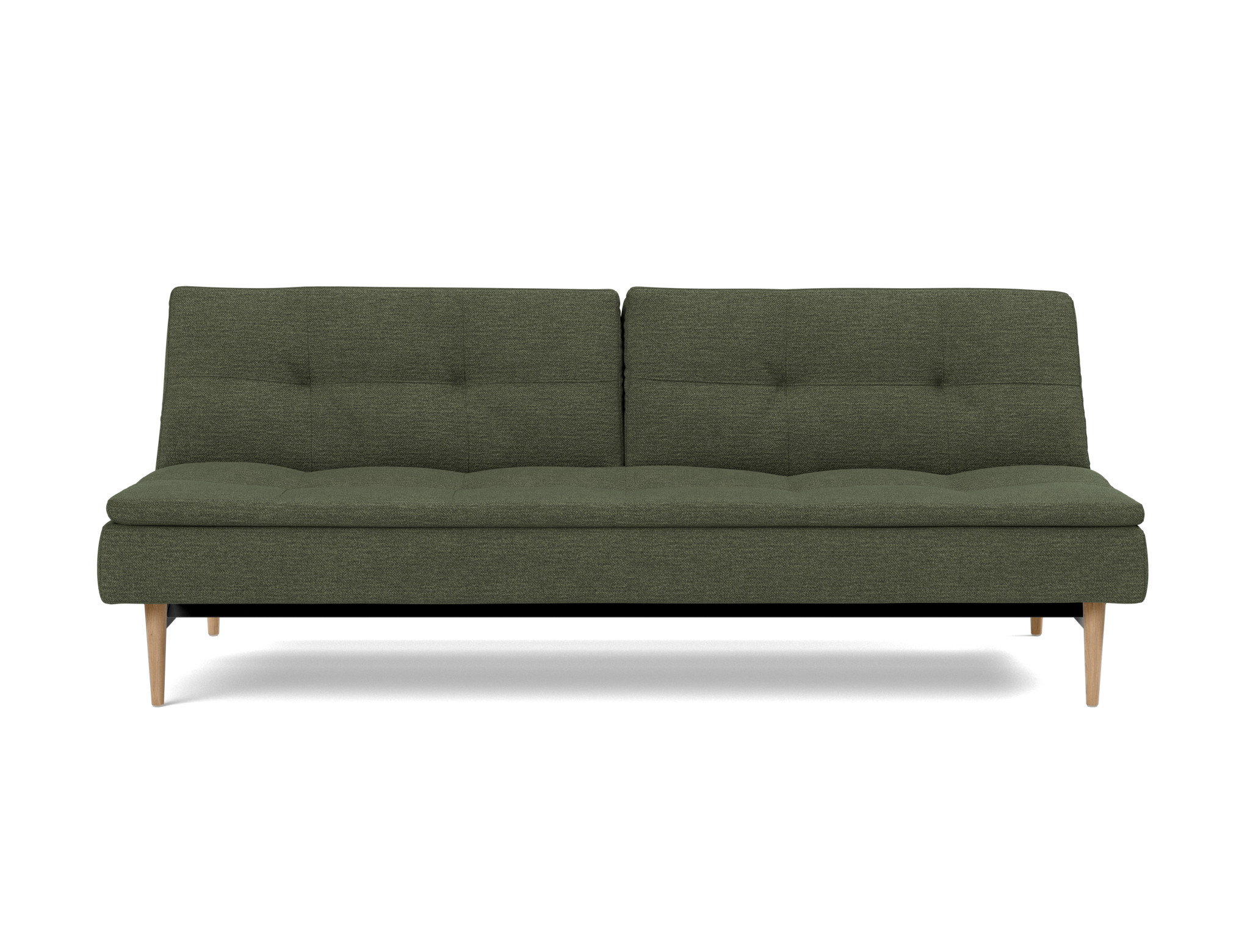 Schlafsofa Dublexo Strukturierter Stoff Taura 353-Forest Beine Styletto Eiche hell