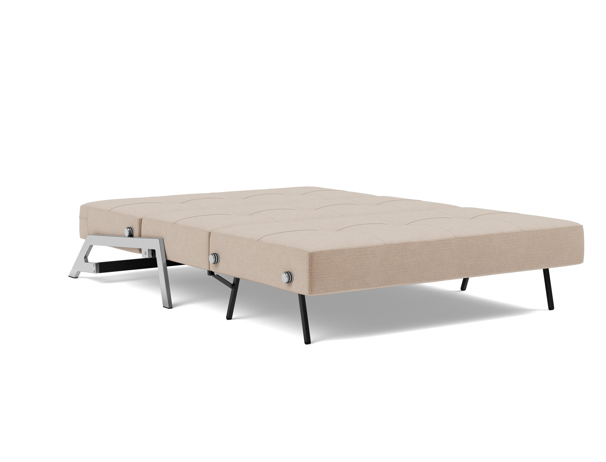 Schlafsofa Cubed 140 Chenille Esina 417-Mocha Beine Chrom