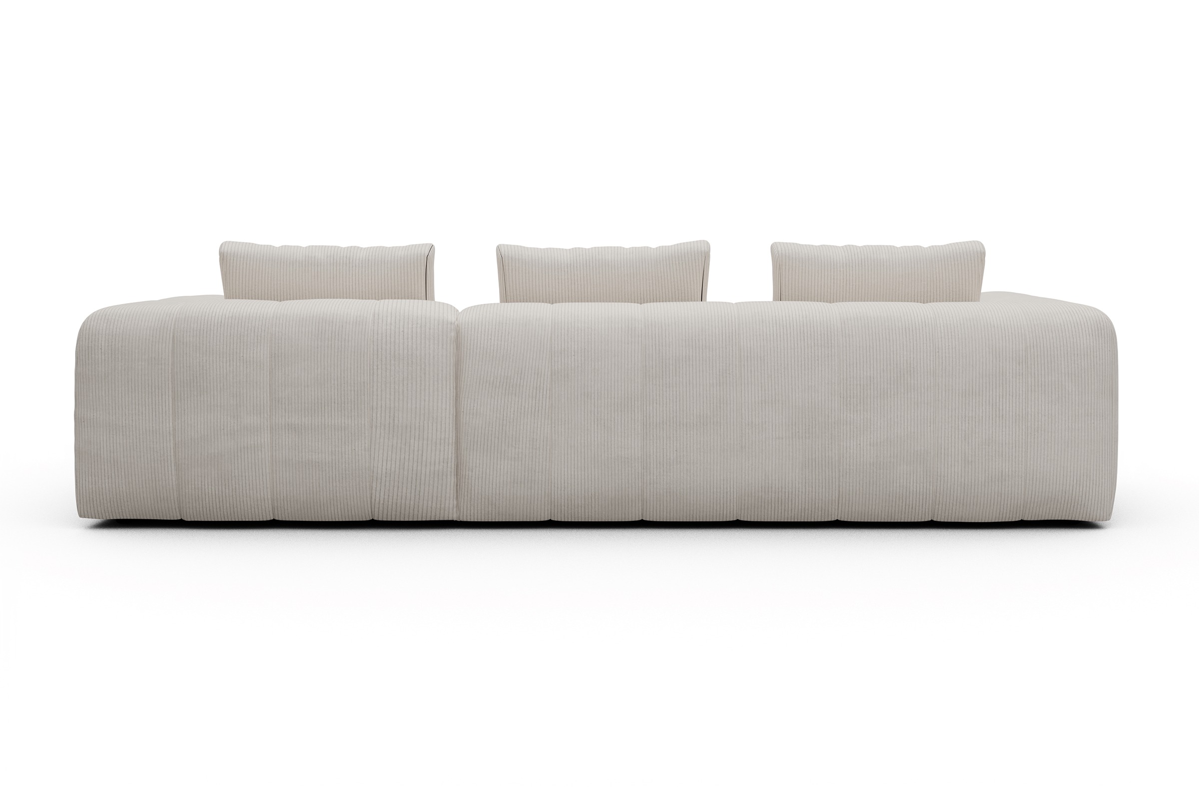 Ecksofa Hugo 2,5-Sitzer Armlehne links mit Chaiselongue Corduroy-Ivory