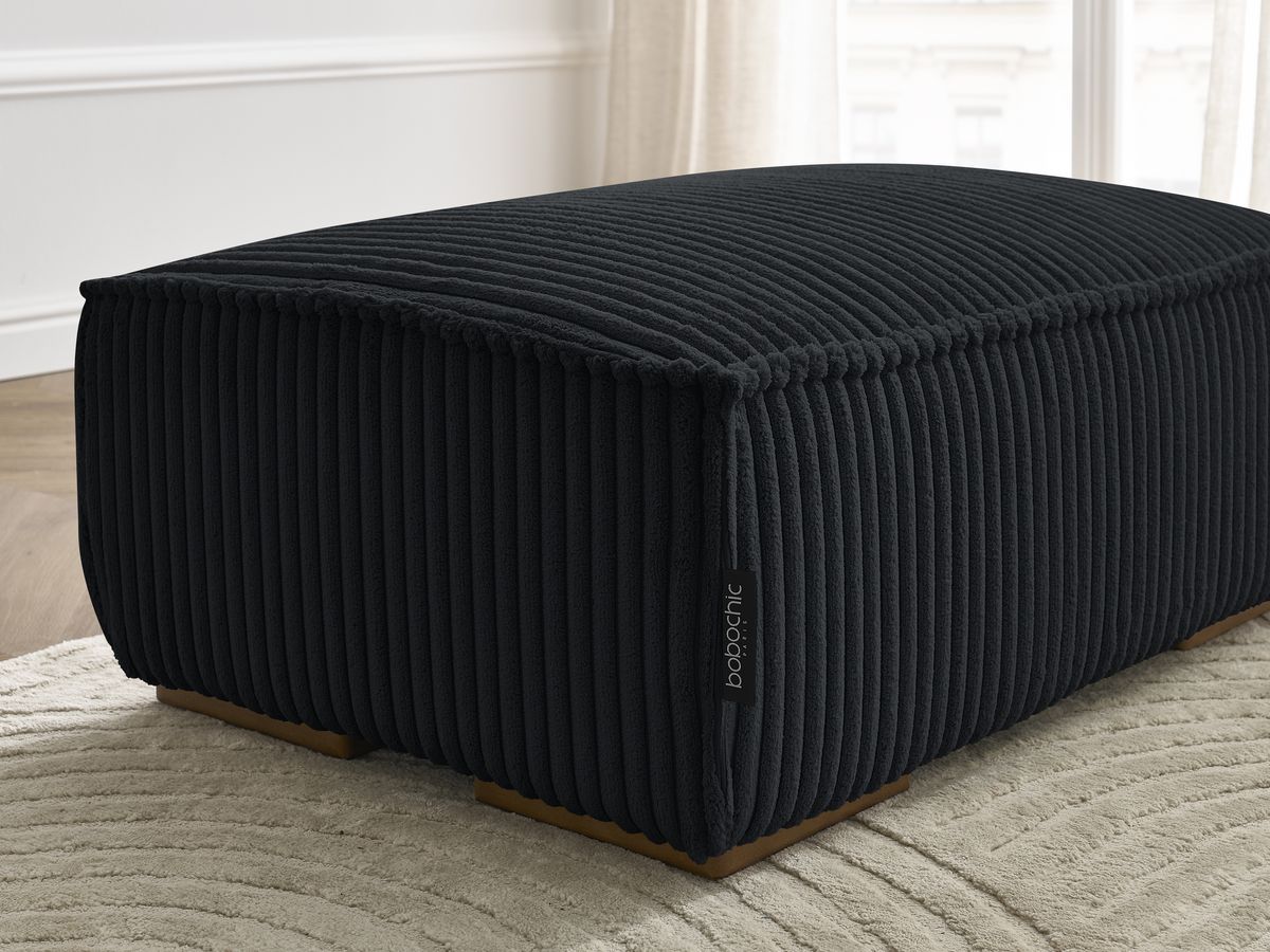 Bobochic Chelsea Pouf Breitcord weich Schwarz