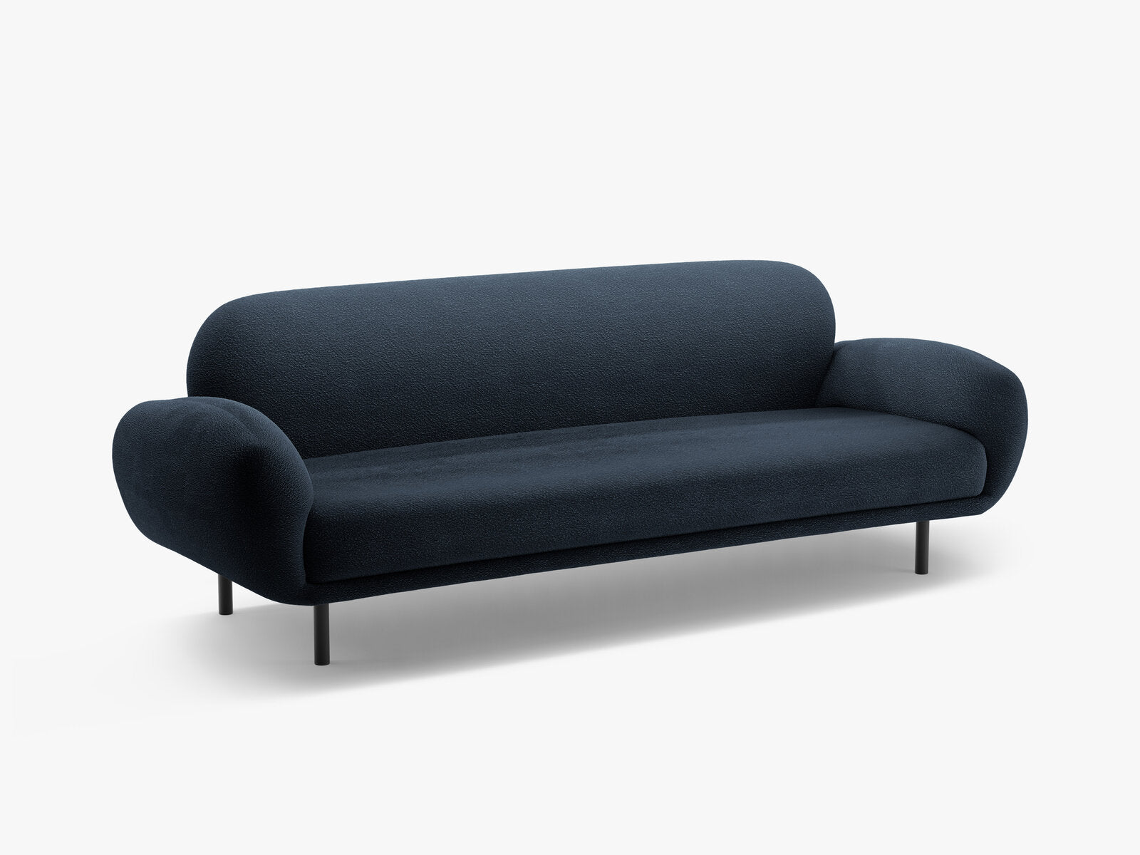 Micadoni Sofa Poppy 3-Sitzer Boucle Baloo Dunkelblau