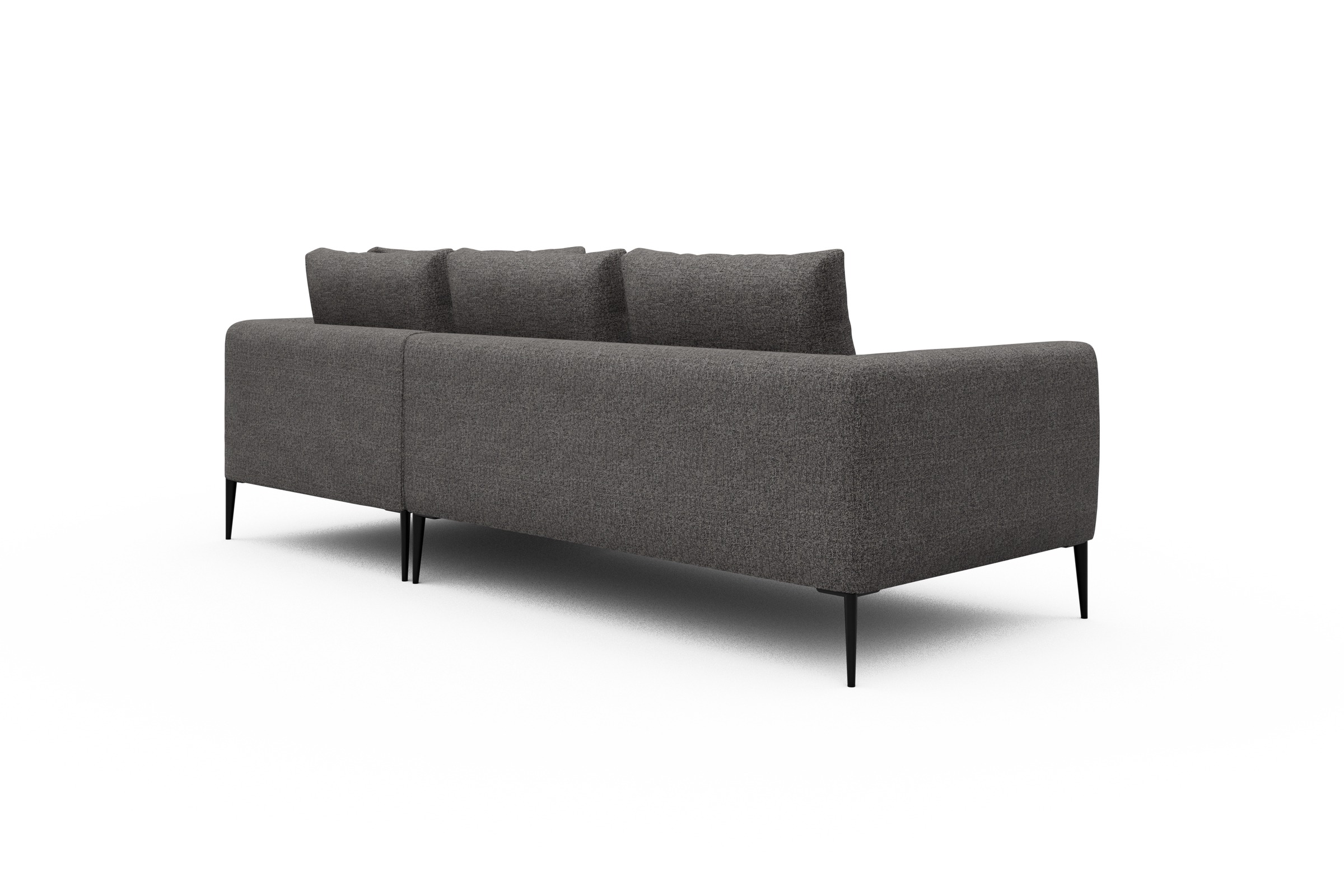 Ecksofa Paul Relax-Ecke rechts mit 2-Sitzer Carreno-Salt-and-Pepper