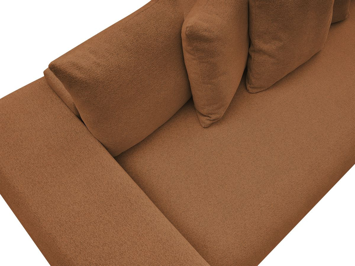 Bobochic Voltaire Schlafsofa 3-Sitzer mit Bettkasten Melange-Stoff Orange