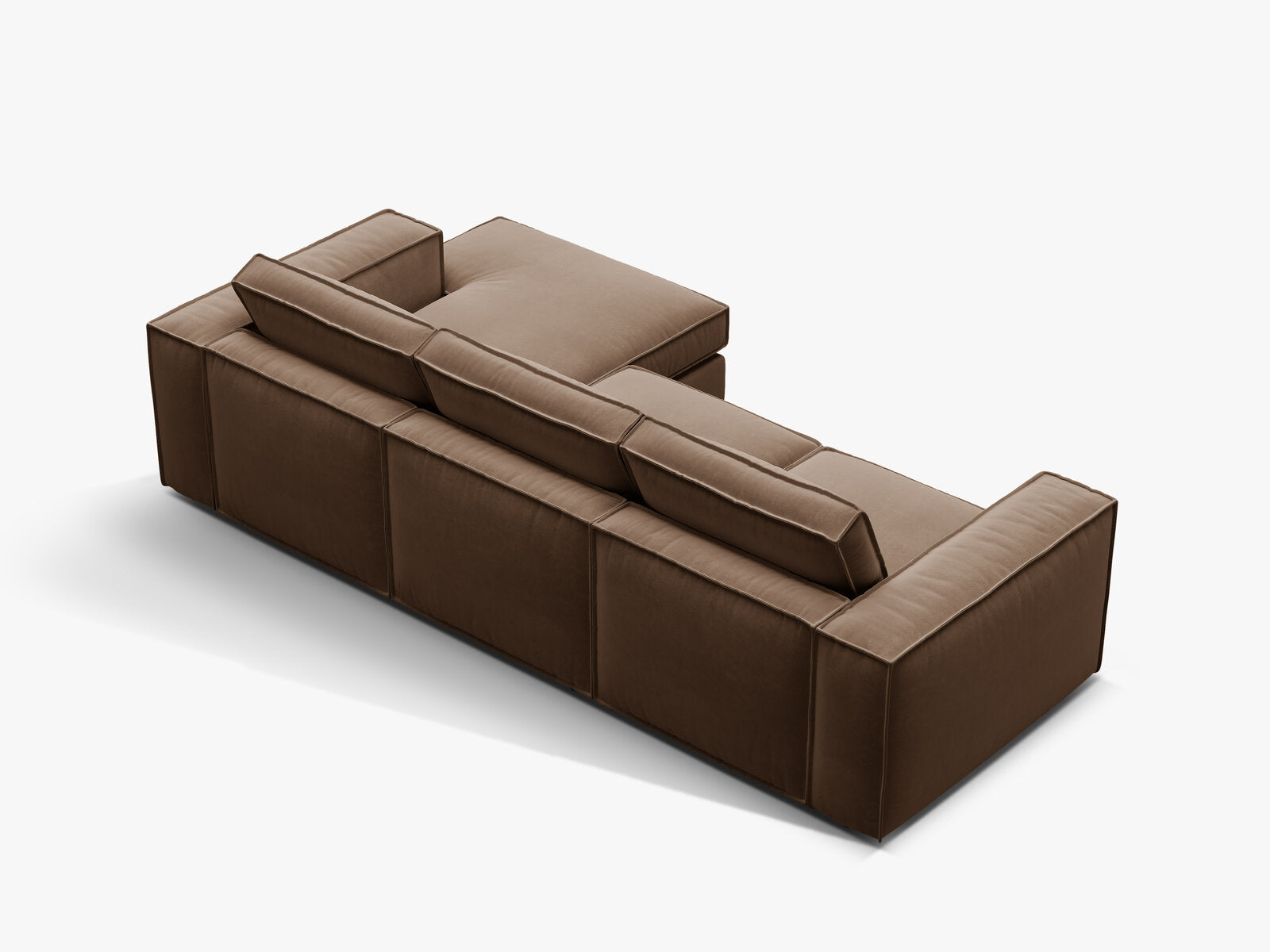Micadoni modulares Ecksofa Pola 3-Sitzer Rechts Samt Salvador Schokolade