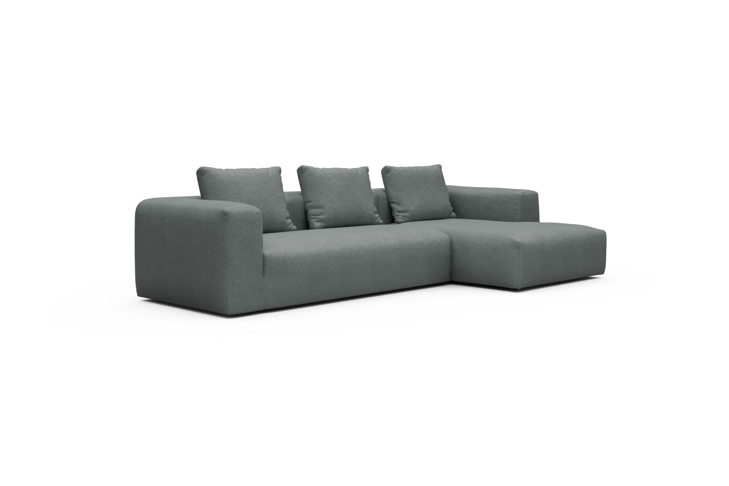 Ecksofa Fred Chaiselongue rechts mit 2,5-Sitzer Denari-Soft-Grey