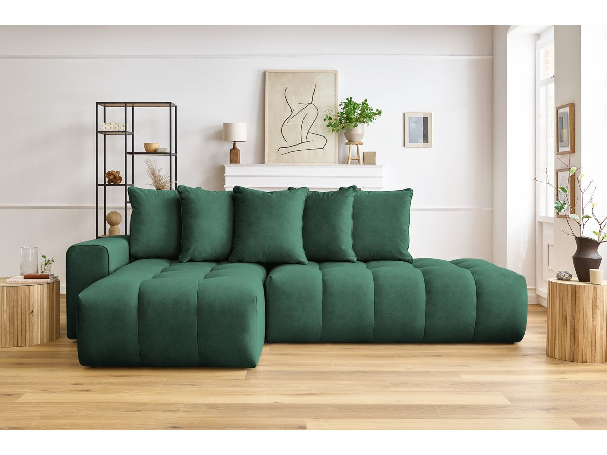 Bobochic Mont-blanc Ecksofa Samt Grün Ecke links