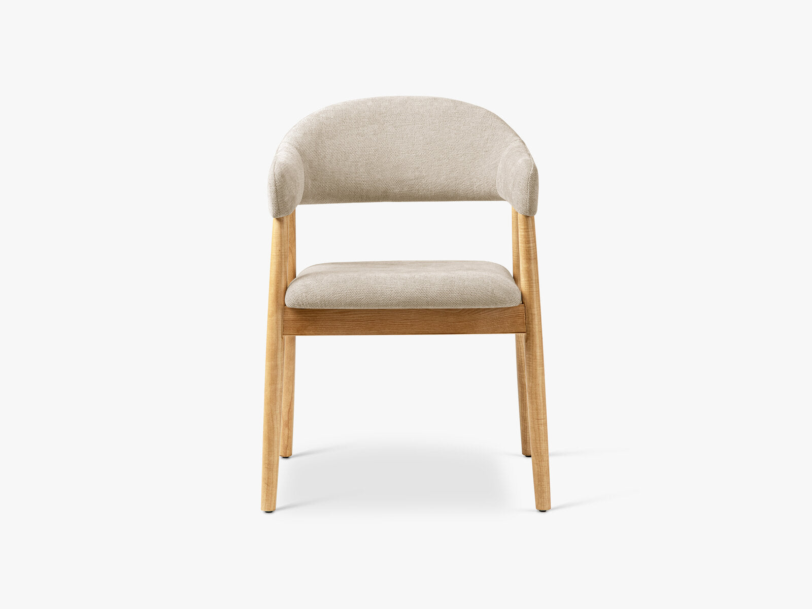 Micadoni Stuhl Adra Chenille Rebel Beige Natürliches Buchenholz