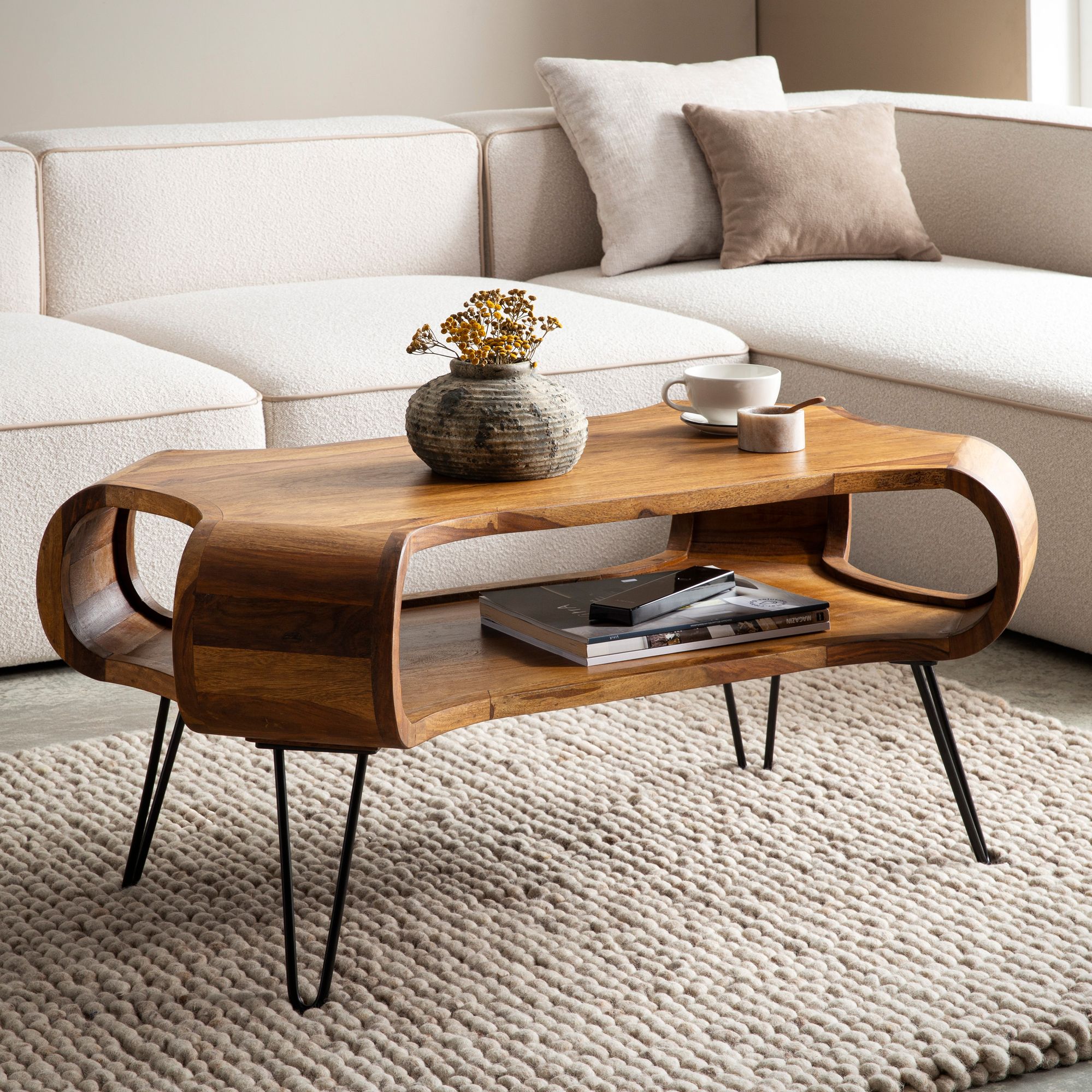 Couchtisch Trysil Massivholz Sheesham 100 × 60 × 47 cm