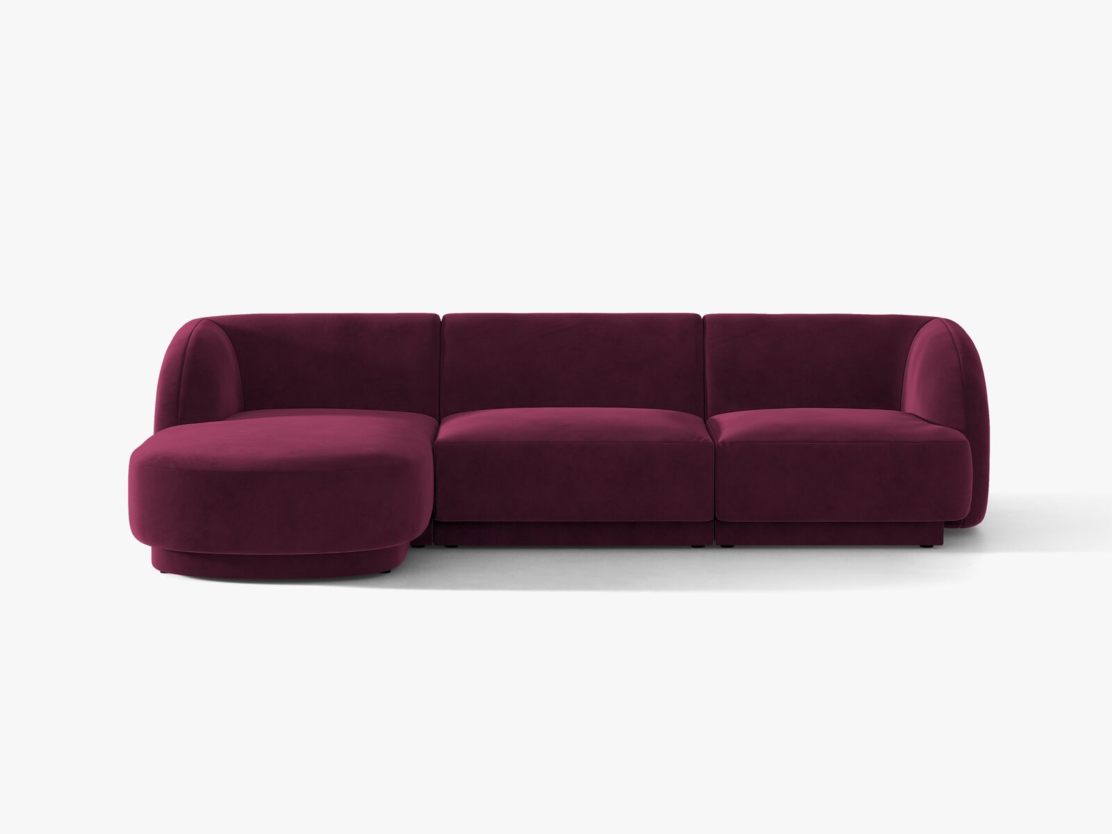 Micadoni Ecksofa Miley 4-Sitzer Links Samt Venus Burgunder