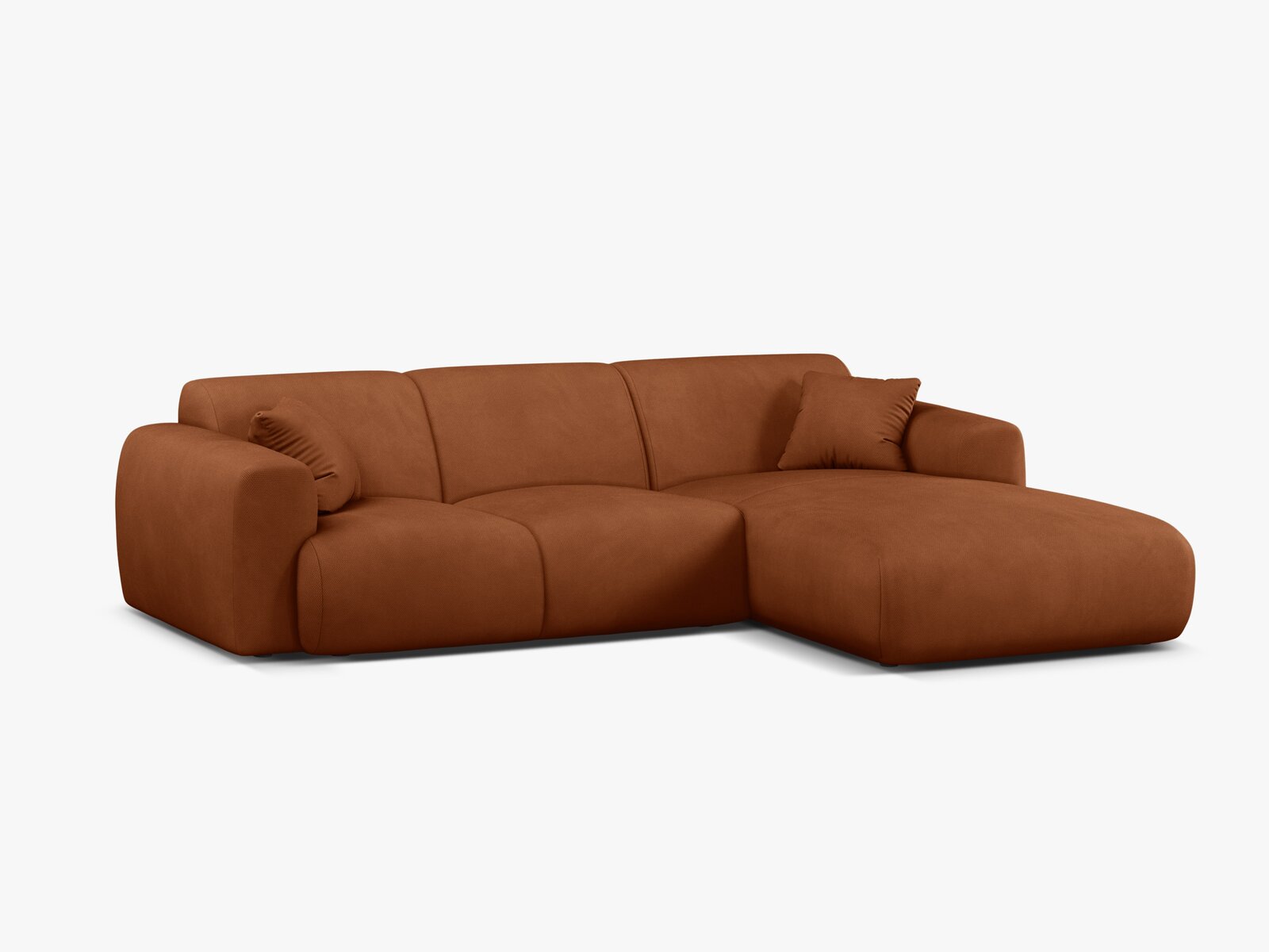Micadoni Ecksofa Molino 4-Sitzer Rechts Strukturierter Stoff Rebel Orange