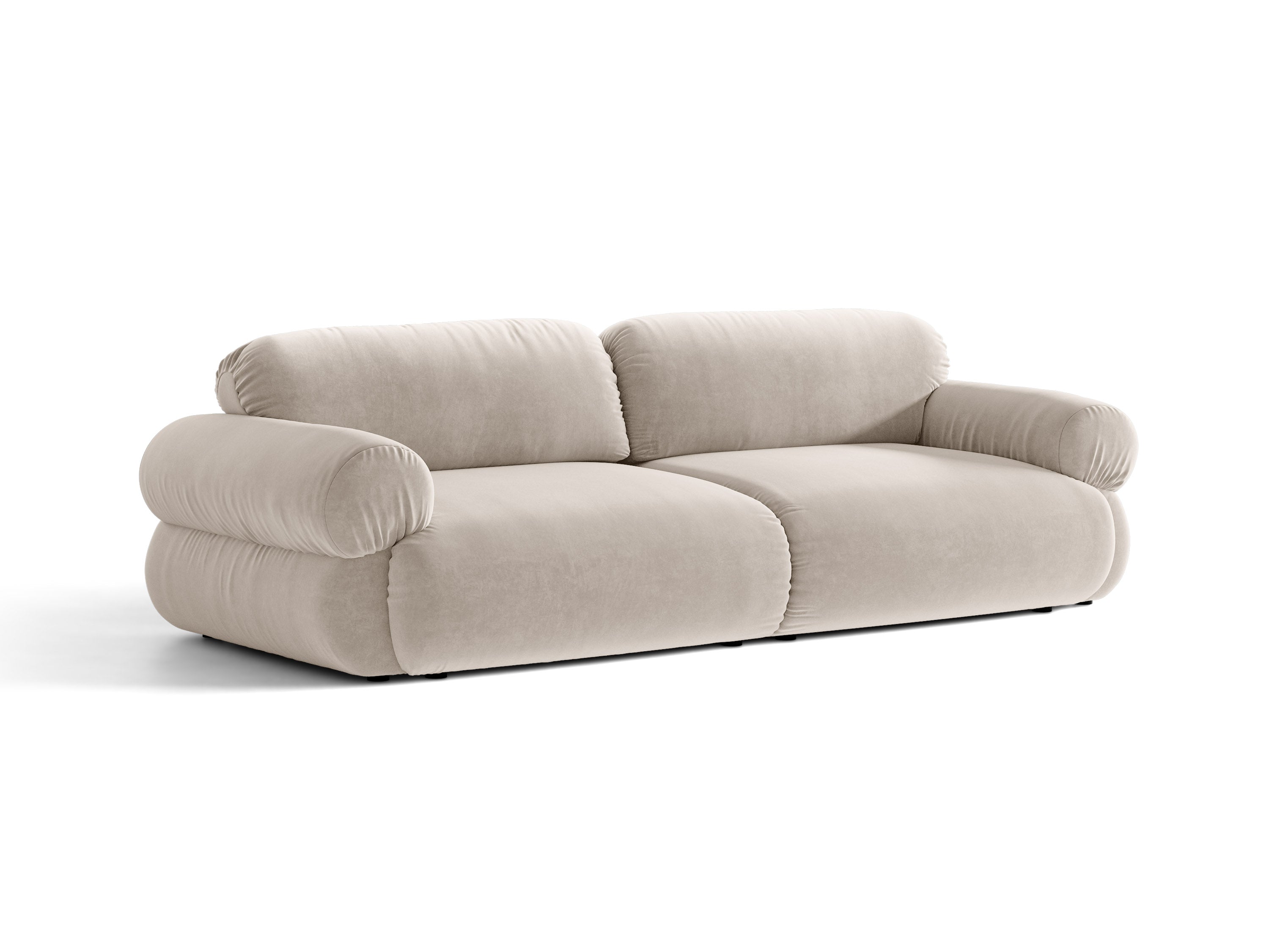 Micadoni Ophelia Sofa 4-Sitzer Samt Salvador Beige