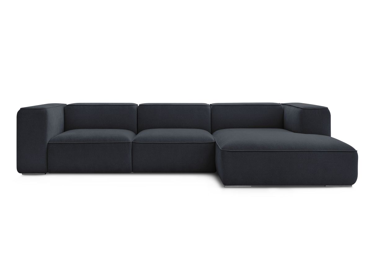 Bobochic Zephyr Ecksofa 349 × 165 cm Strukturstoff Dunkelblau Ecke rechts