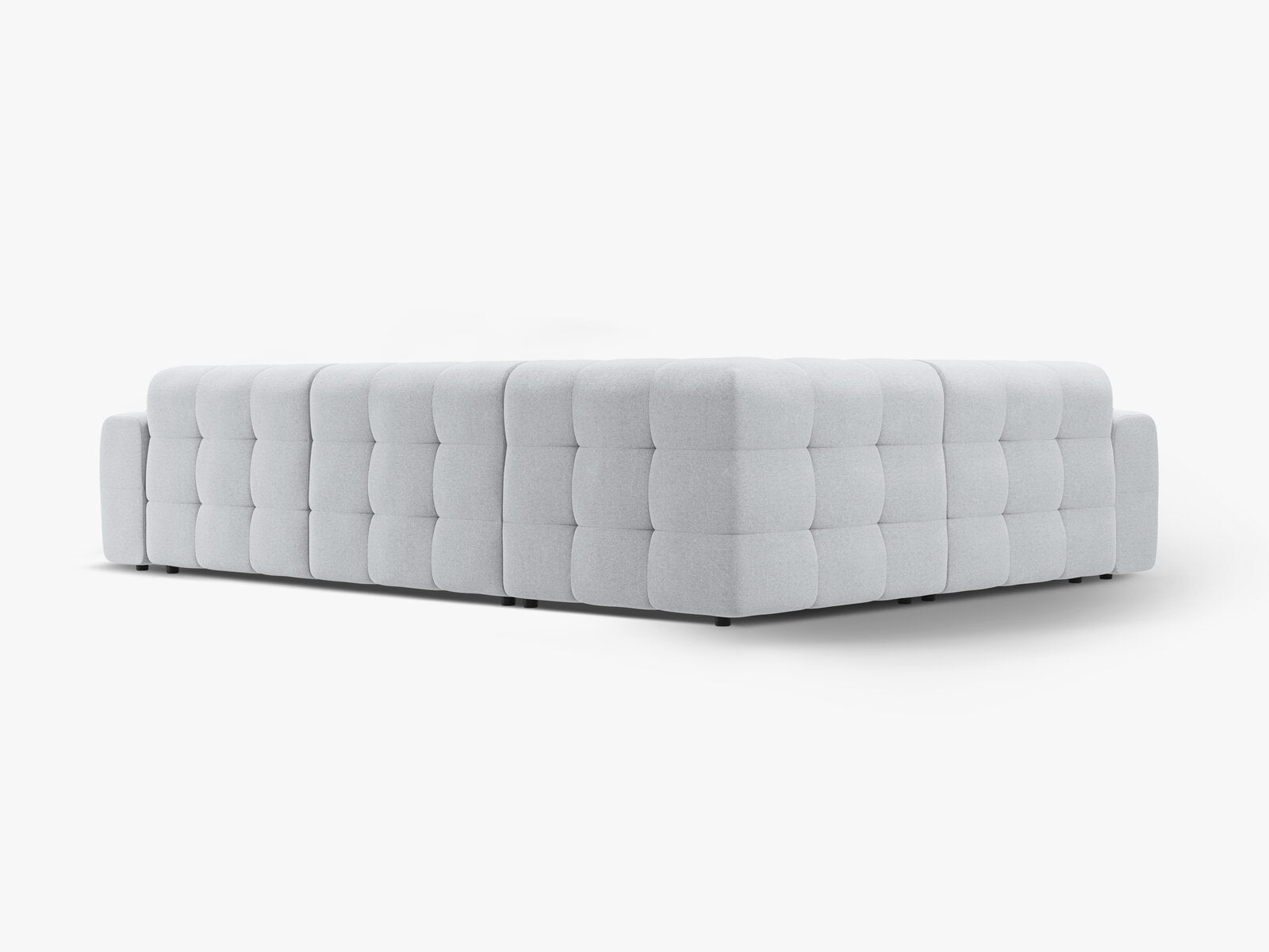 Micadoni Ecksofa Kendal 6-Sitzer Links Strukturierter Stoff Hellgrau
