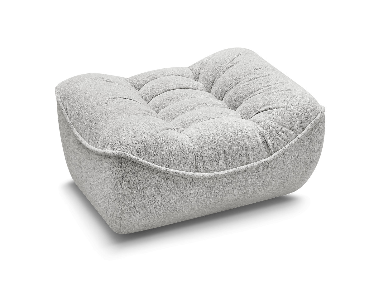 Bobochic Serena Pouf Melange-Stoff Hellgrau