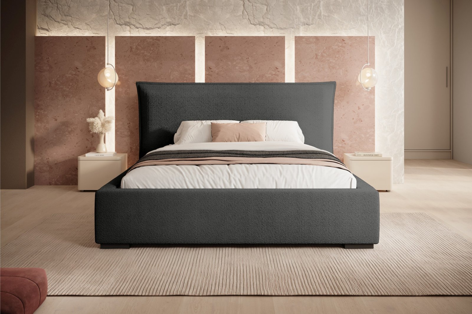 Polsterbett Renoa Boucle 140x200 mit Holzrahmen Quelle 92