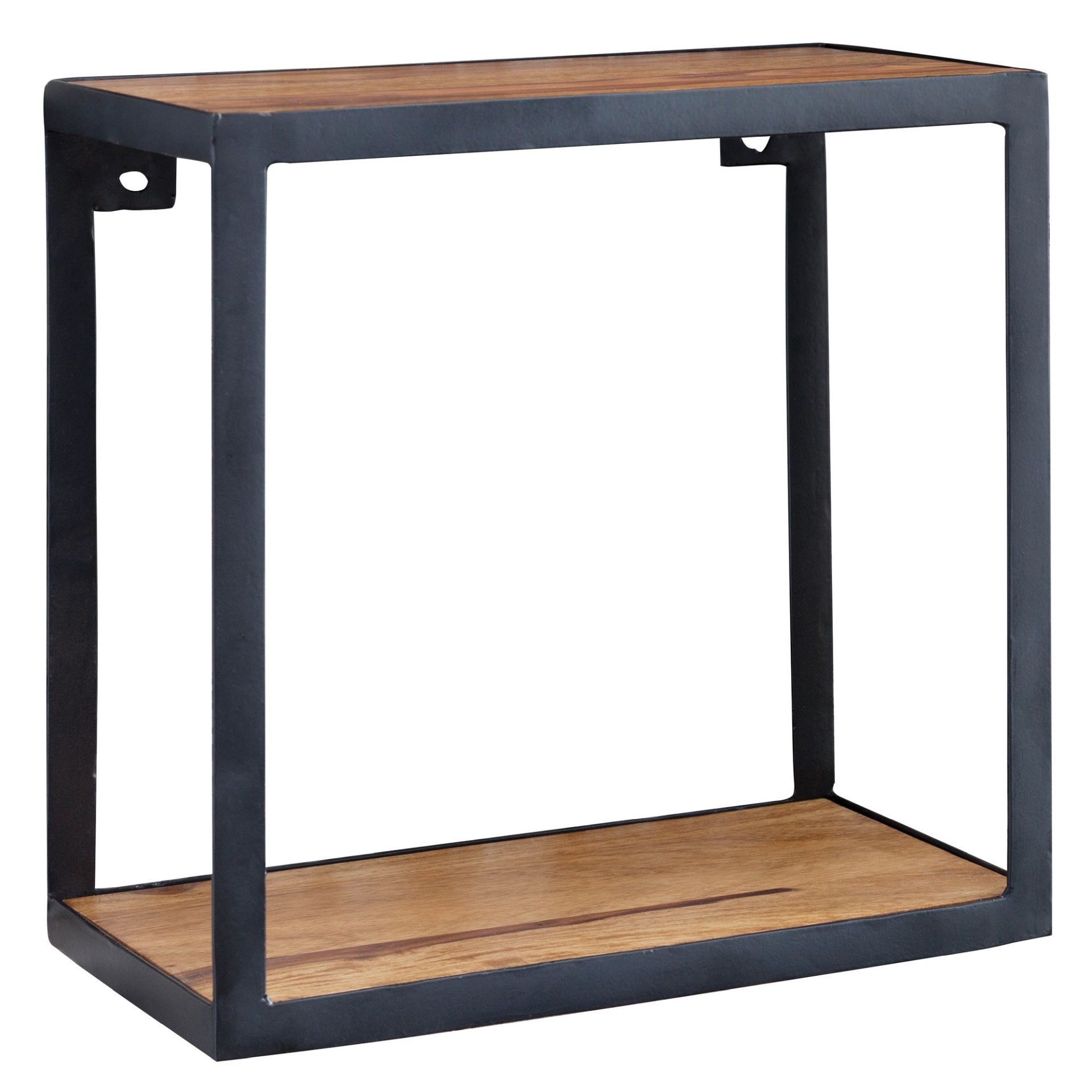 Wandregal Randaberg Sheesham Massivholz Schwarz 35 × 18 × 35 cm