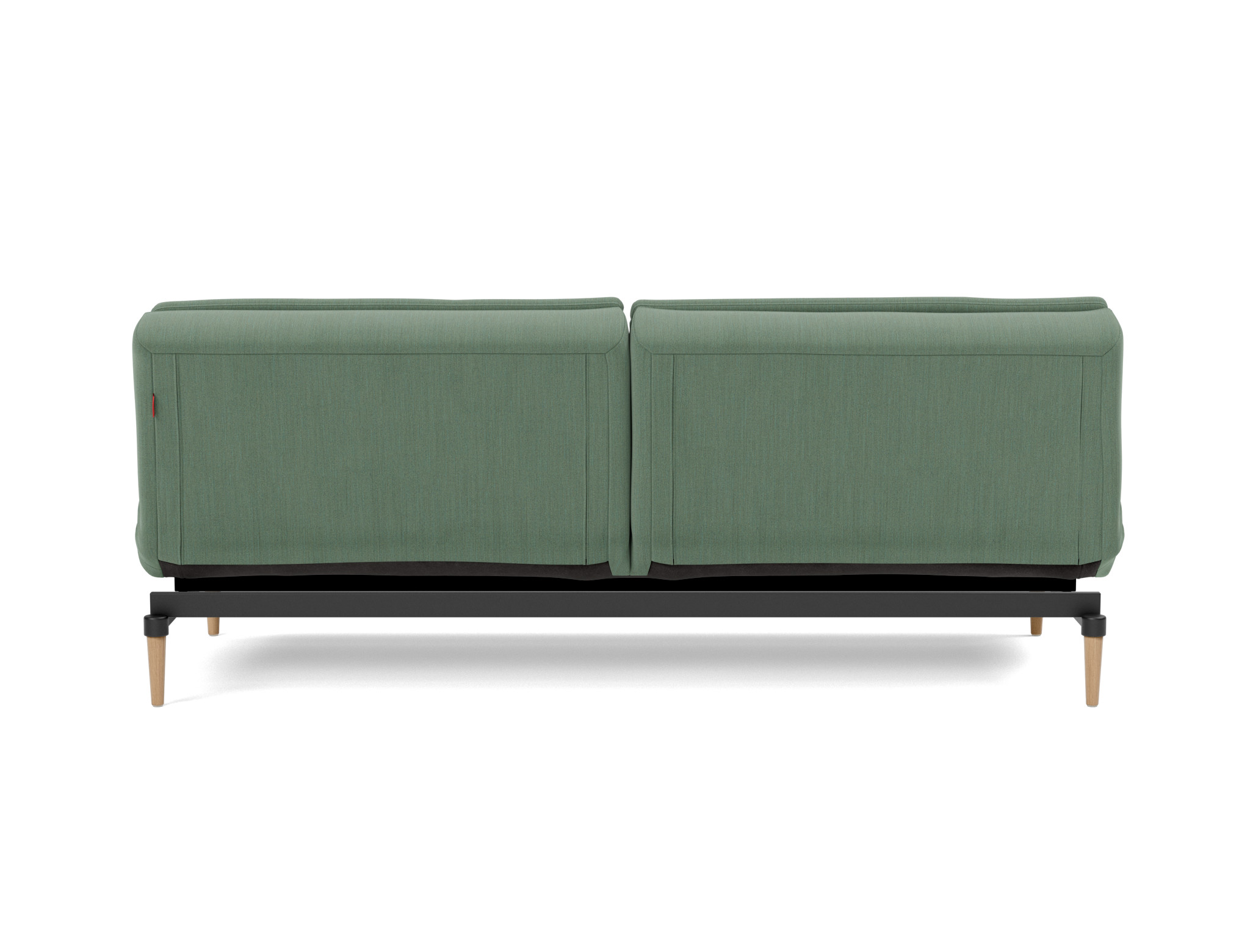 Schlafsofa Dublexo Flachgewebe Elegance 518-Green Beine Styletto Eiche hell