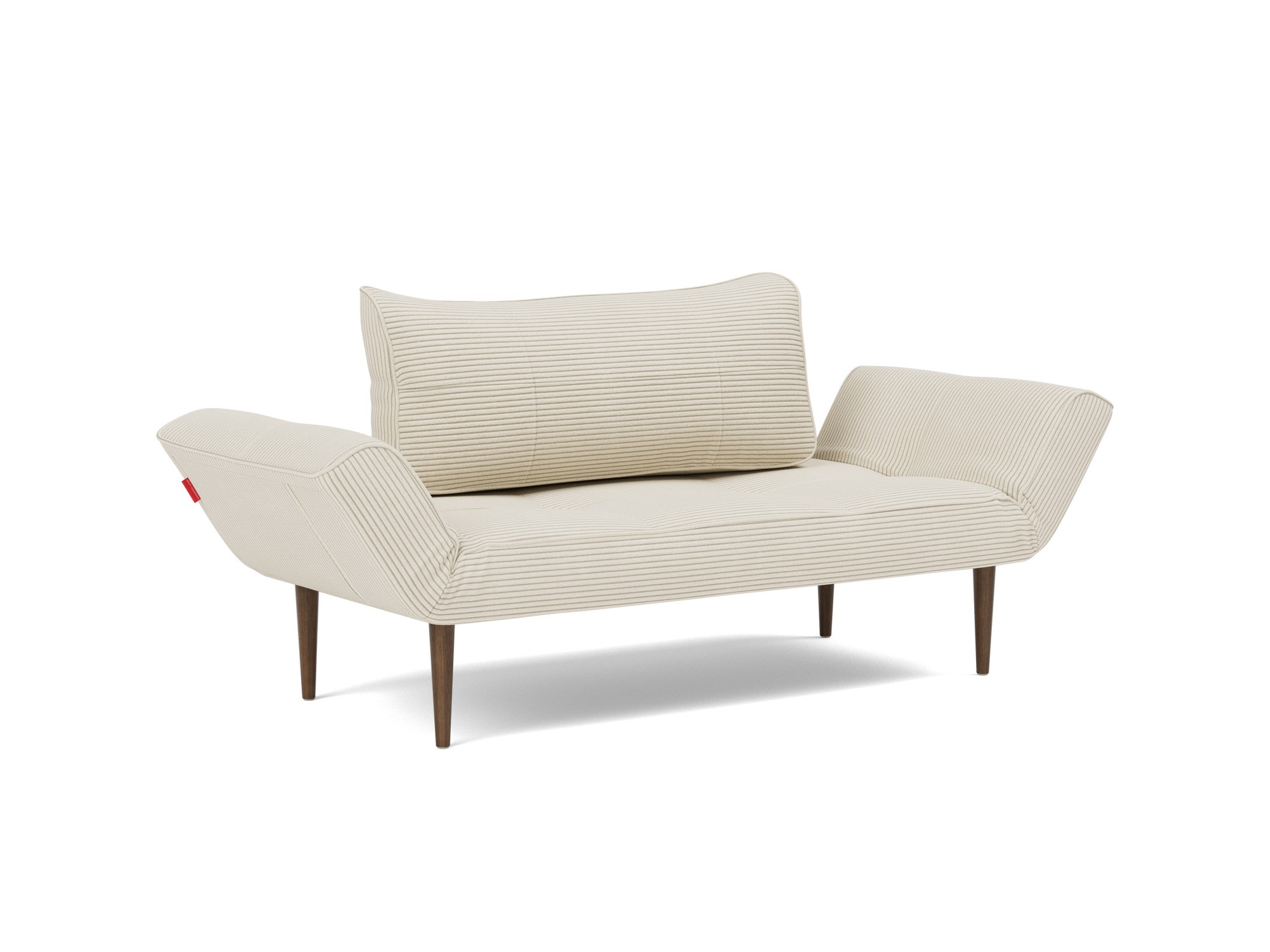 Tagesbett Zeal Kord Corduroy 594-Ivory Beine Styletto Eiche dunkel