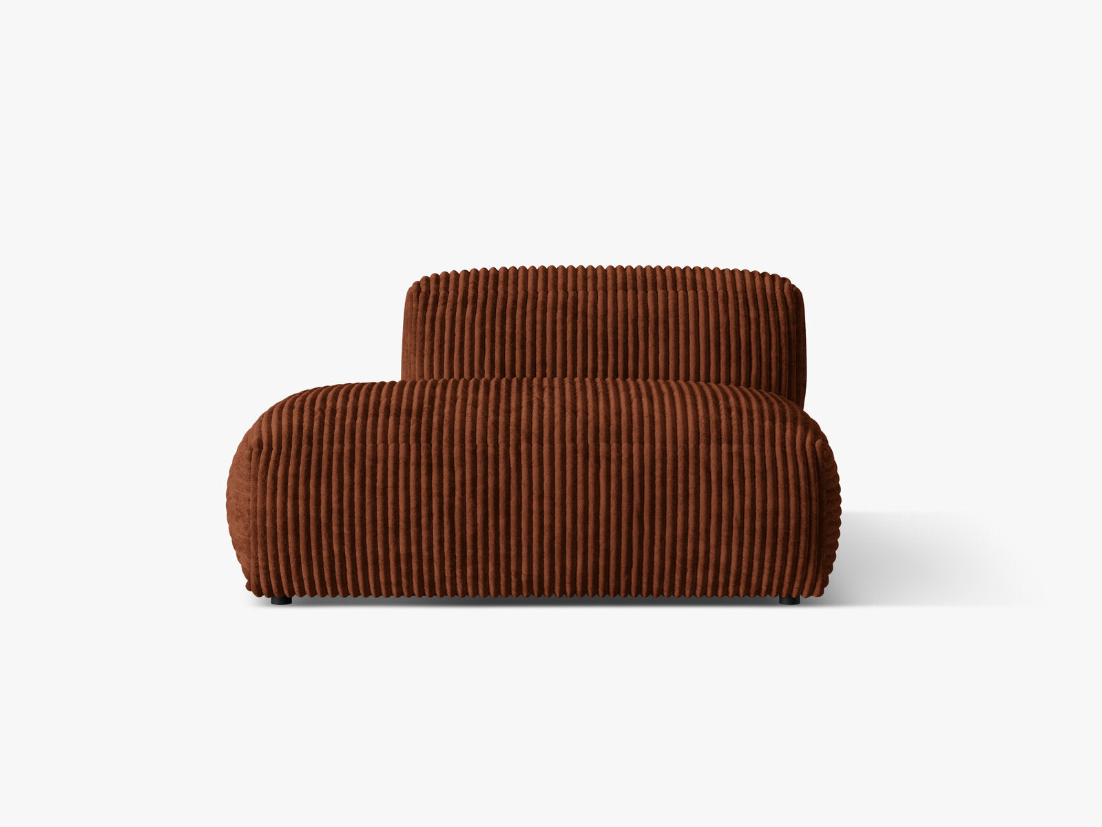 Micadoni Ecksofa-Modul Martina 1-Sitzer Kord Tilia Ziegel Links