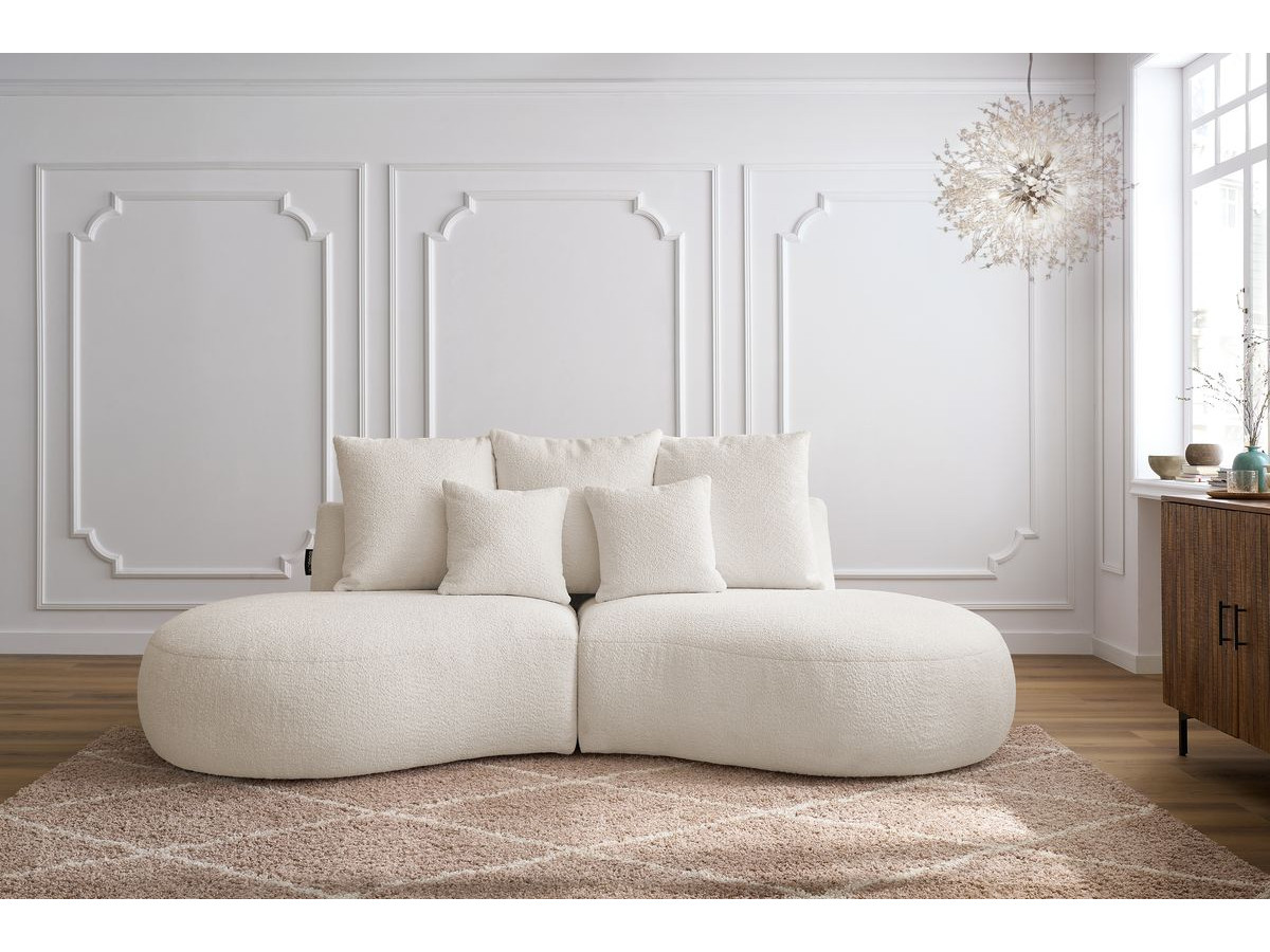 Bobochic Saint-germain Sofa 3-Sitzer Bouclé-Stoff Weiß
