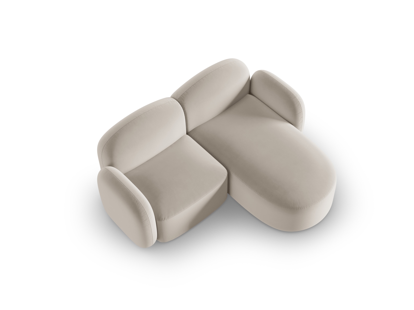 Micadoni Ecksofa Blair 3-Sitzer Rechts Samt Casino Hellbeige