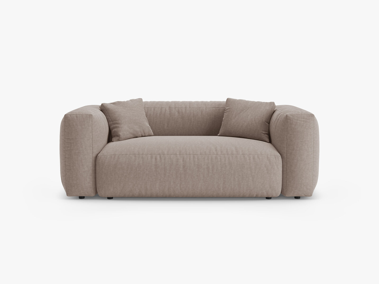 Micadoni Martina Sofa 2-Sitzer Strukturierter Stoff Boston Dunkelbeige