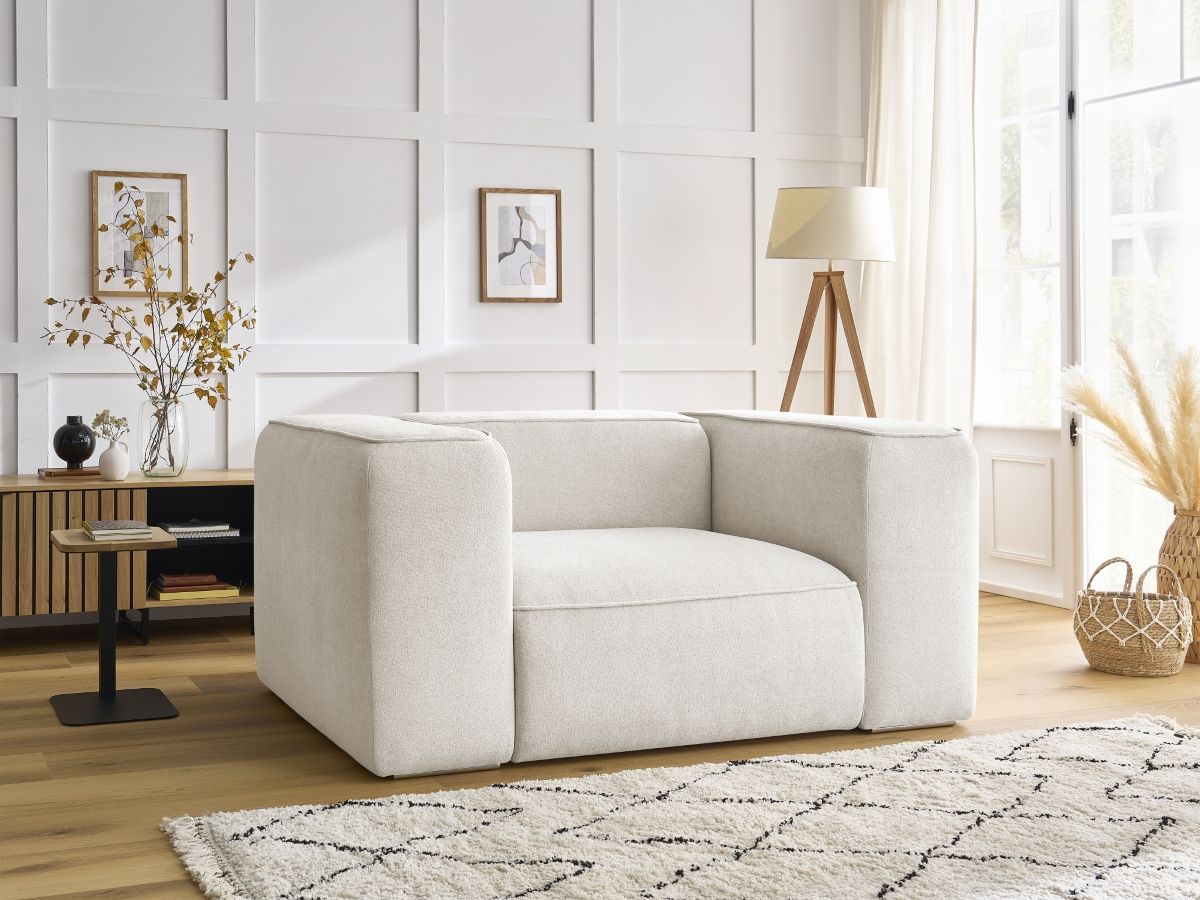 Bobochic Zephyr Sessel Strukturstoff Weiß