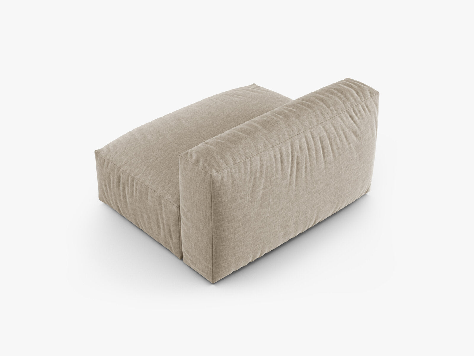 Micadoni Mittelmodul Martina 1-Sitzer Groß 90cm Sitztiefe Strukturierter Stoff Boston Helles Beige