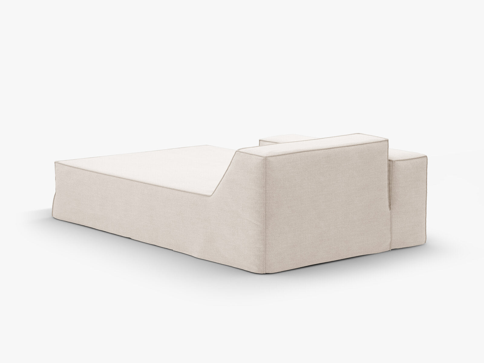 Micadoni Recamiere Jodie 1-Sitzer Rechts Strukturierter Stoff Lins Beige