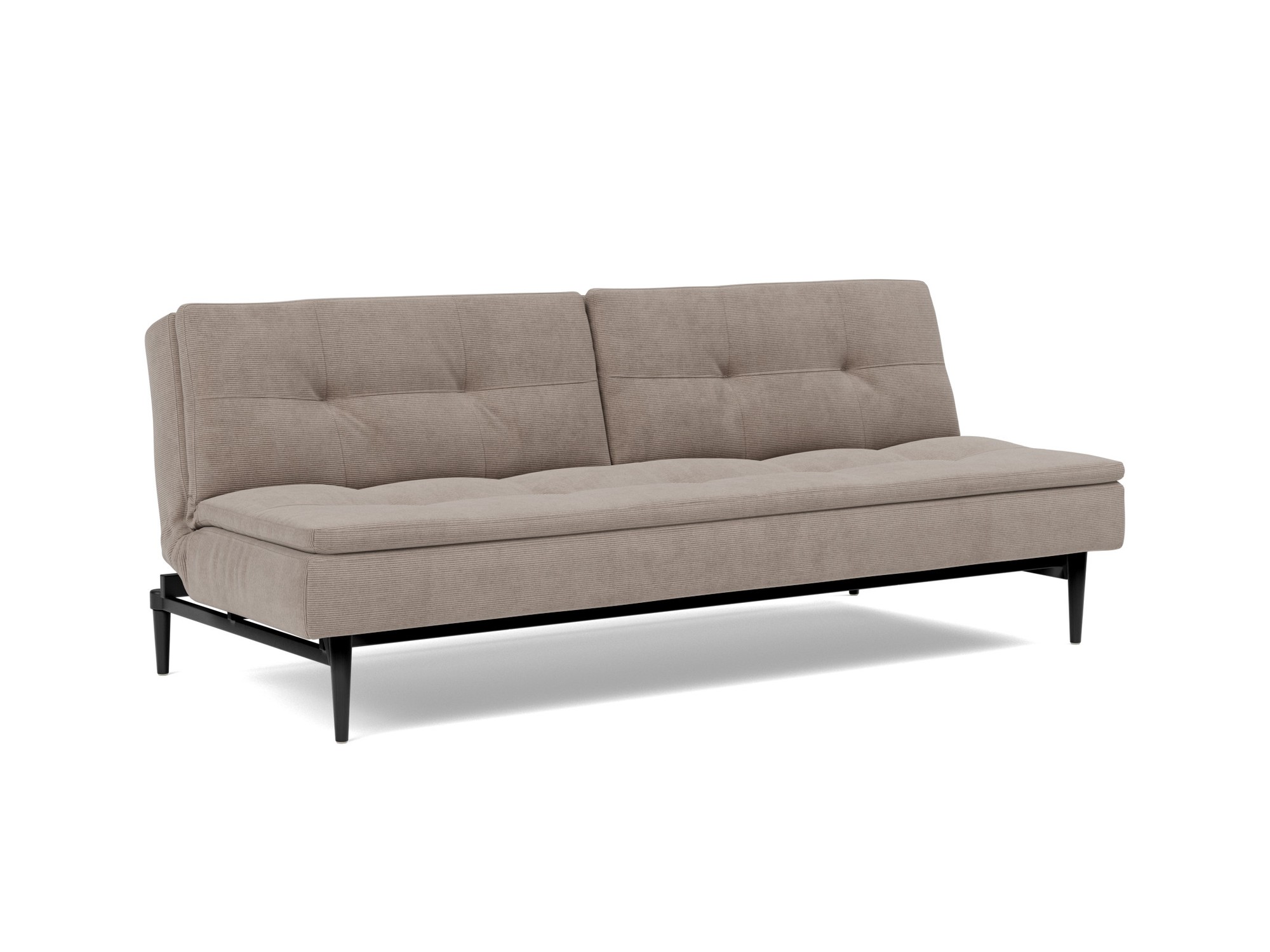 Schlafsofa Dublexo Kord Cordufine 318-Beige Beine Styletto Eiche schwarz