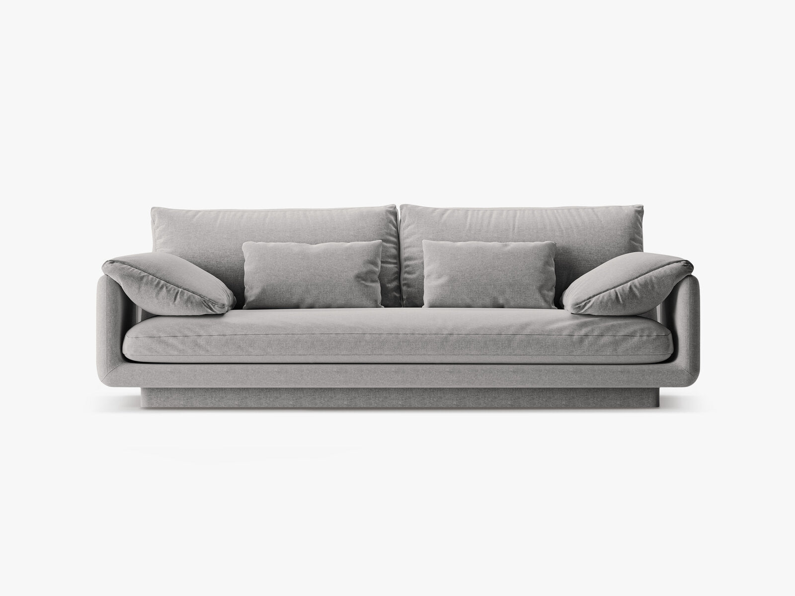 Micadoni Sofa Torino 3-Sitzer Strukturierter Stoff Hellgrau
