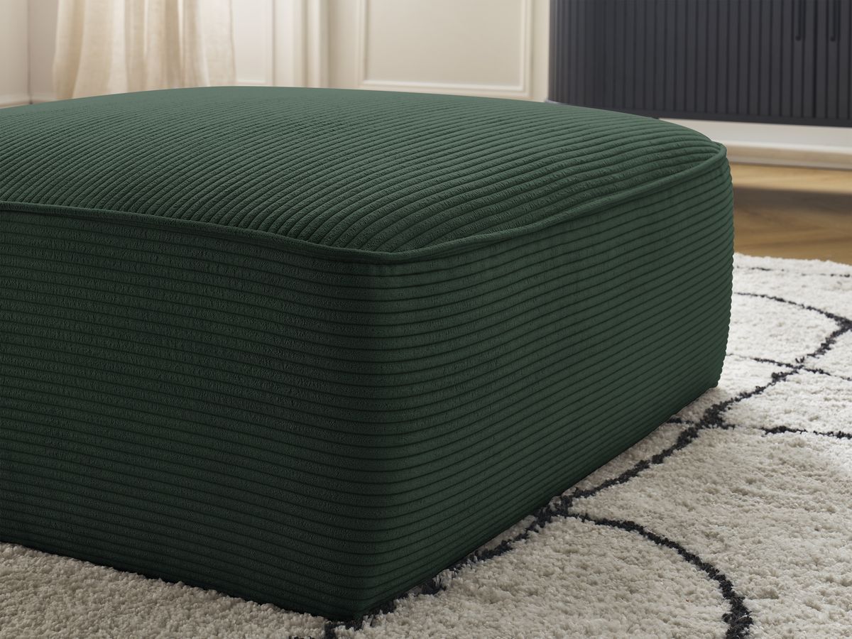 Bobochic Leopold Pouf Cordsamt Dunkelgrün