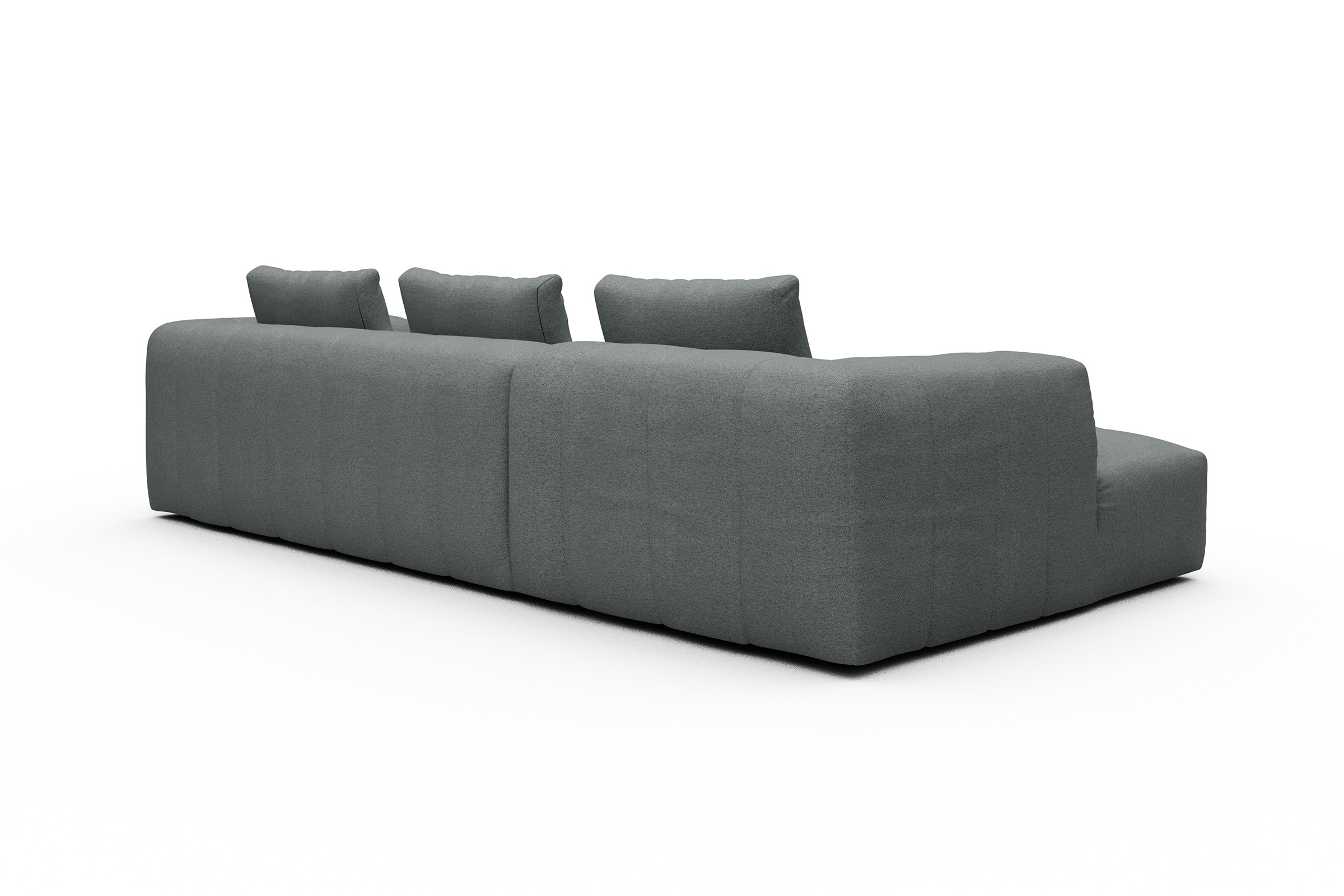 Ecksofa Hugo 2,5-Sitzer Armlehne rechts mit Chaiselongue Denari-Soft-Grey
