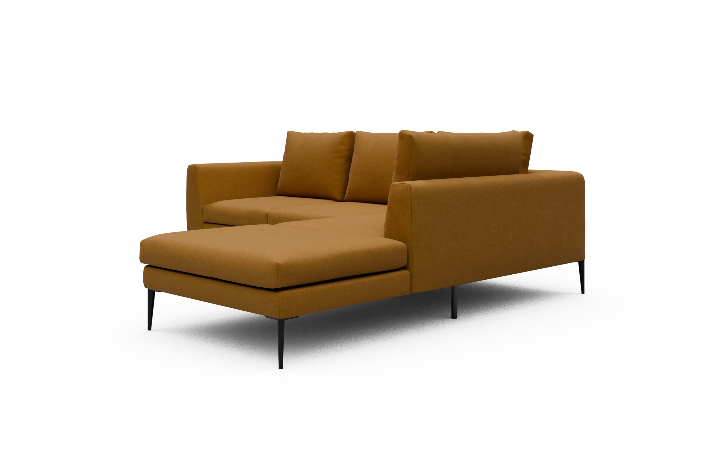 Ecksofa Paul Relax-Ecke rechts mit 2-Sitzer Satya-Ocre