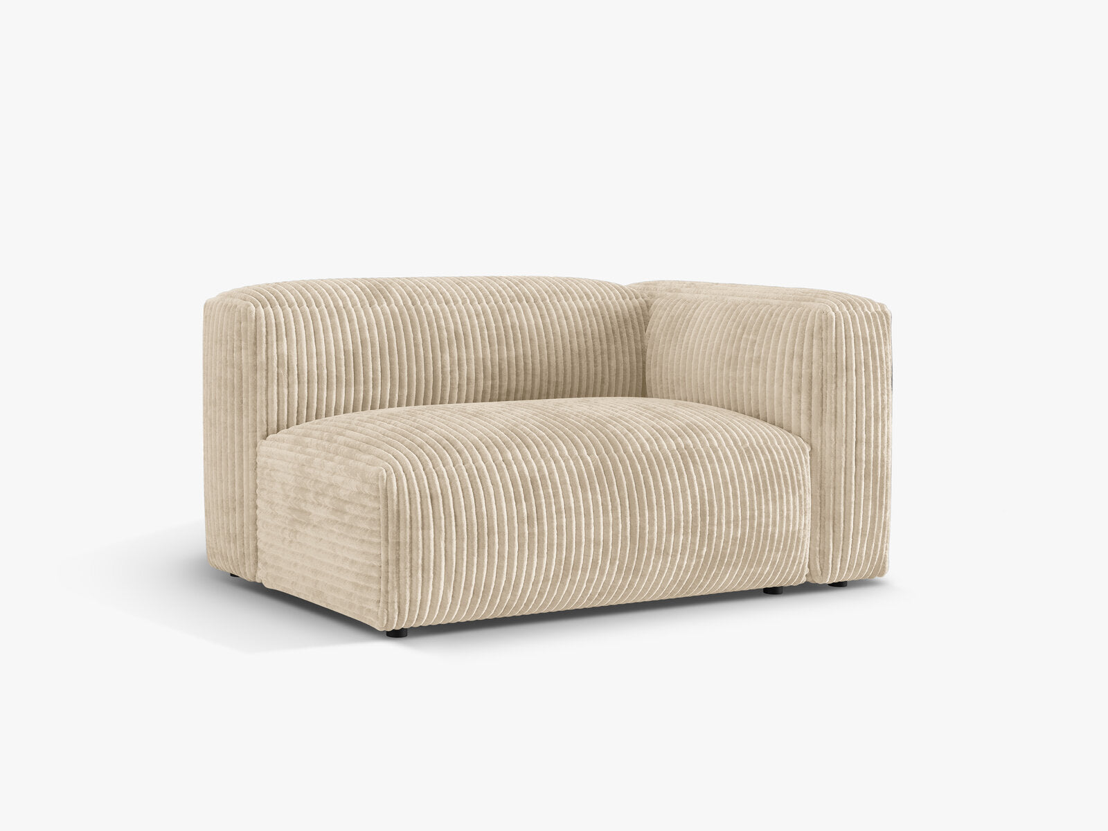 Micadoni Eckmodul Martina 1-Sitzer Groß Rechts Kord Tilia Helles Beige