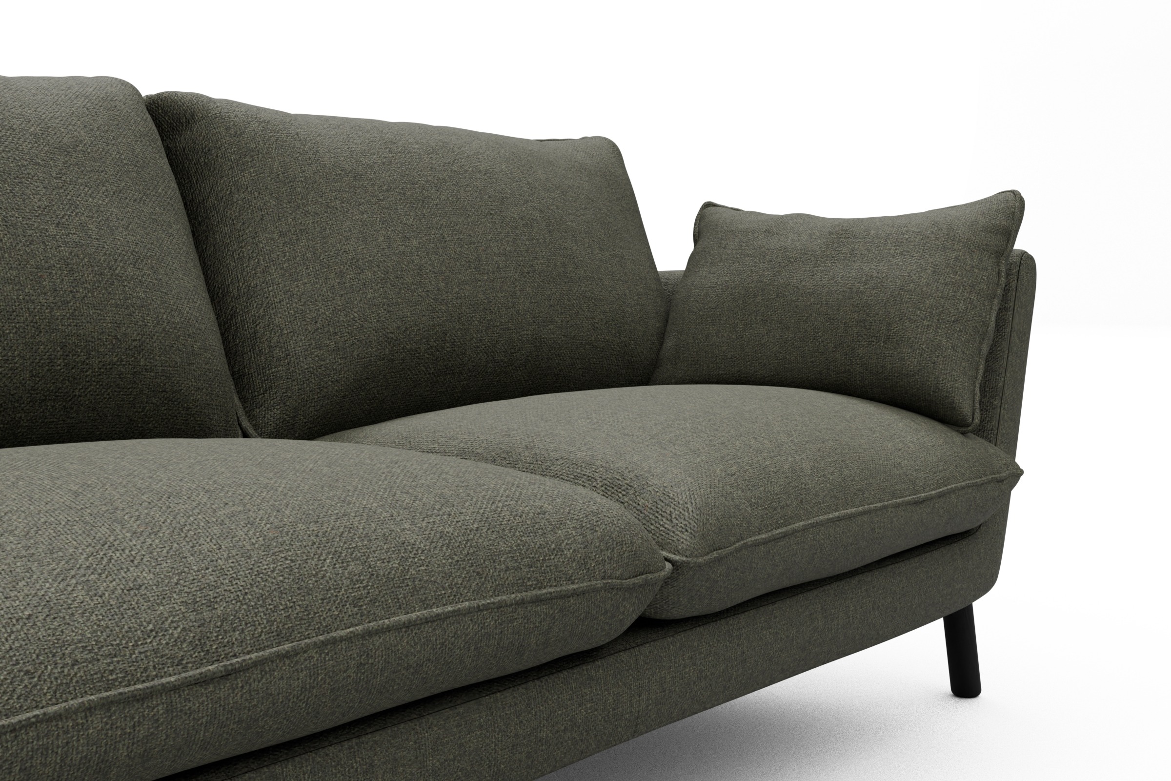 Sofa Emil 3-Sitzer Beinfarbe Eiche Schwarz Sama-Winter-Moss