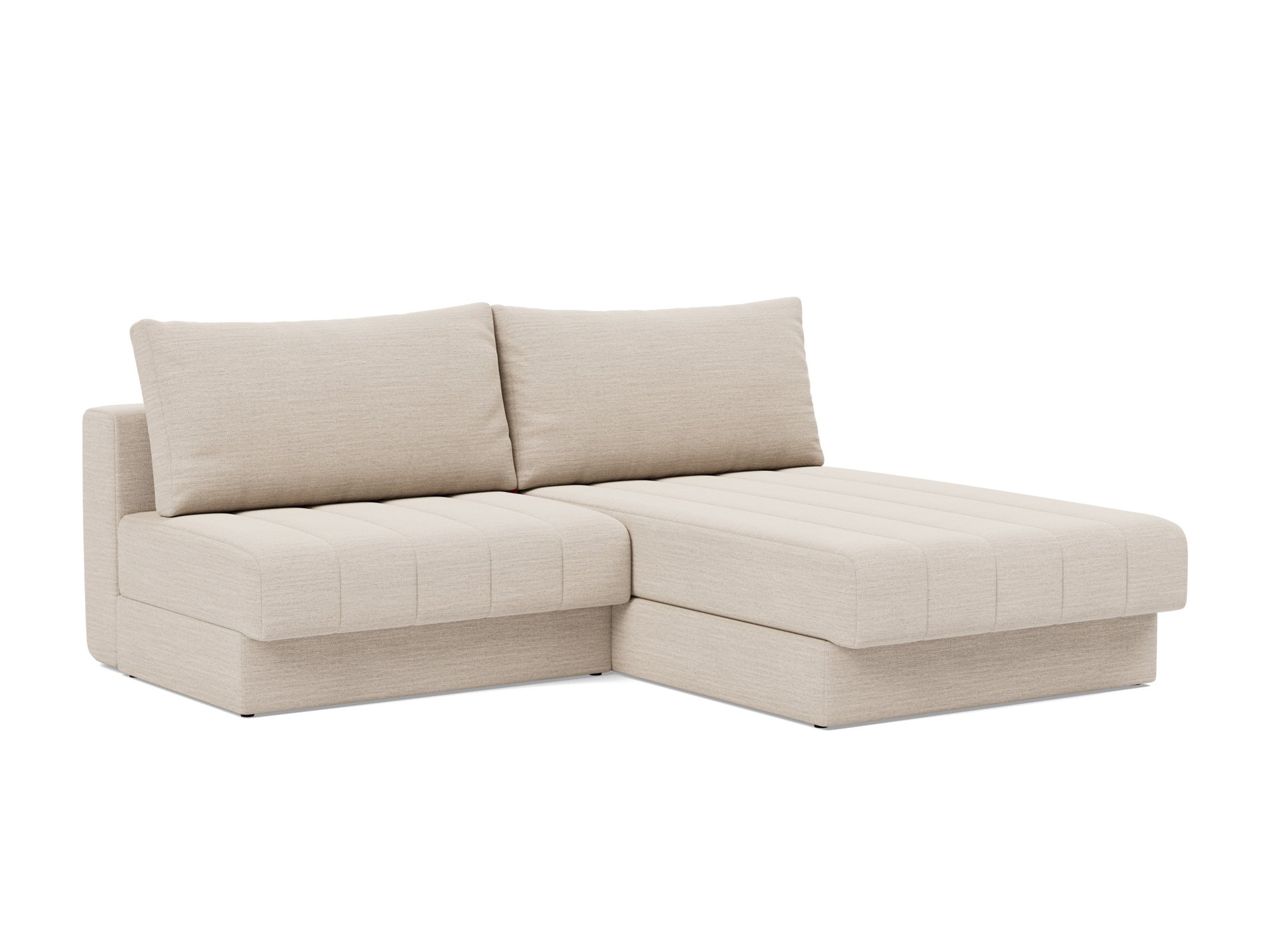 Schlafsofa Akello mit Chaiselongue Webstoff Blida 612-Sand-Grey