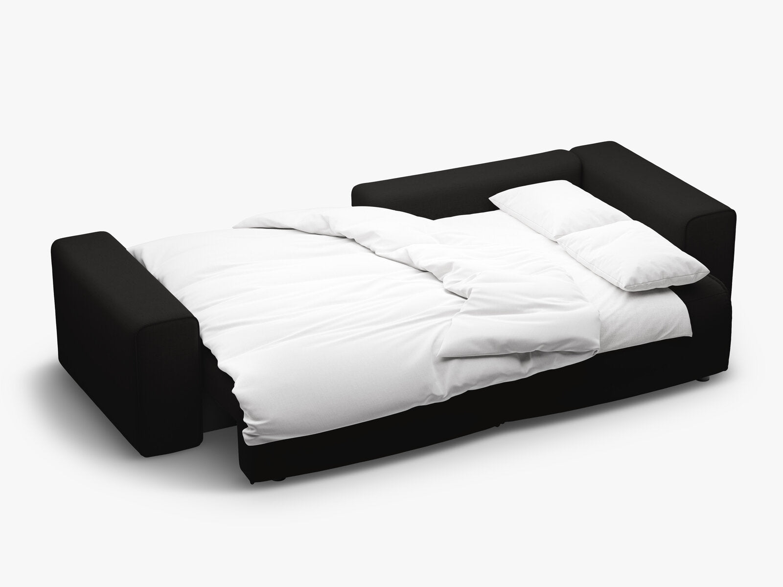 Micadoni Ecksofa Victor 3-Sitzer mit Schlaffunktion Rechts Strukturierter Stoff Schwarz