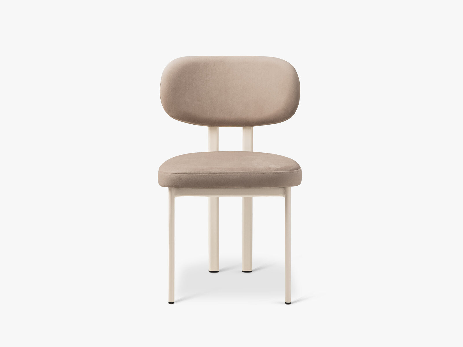 Micadoni Sam Samtiger Stuhl Samt Magic Velvet Mandelbeige Creme