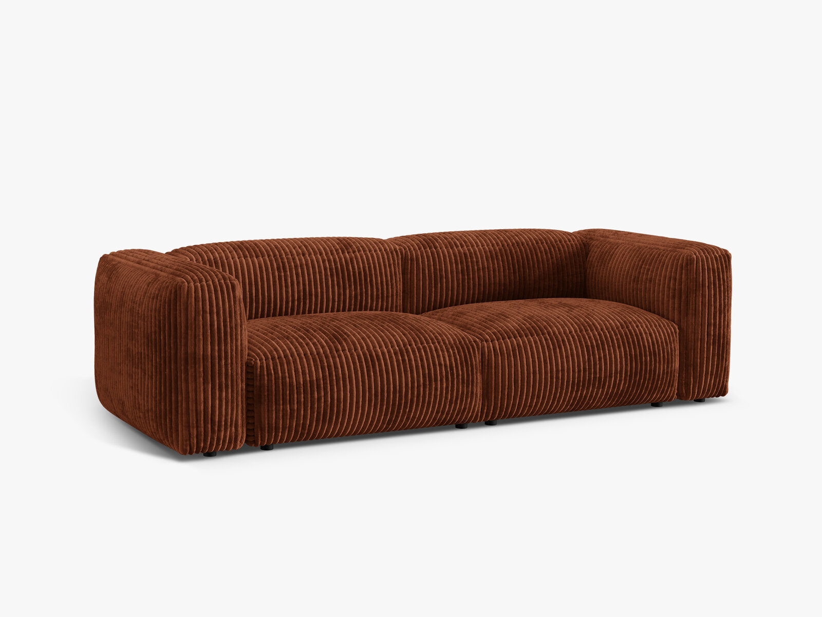 Micadoni Sofa Martina 3-Sitzer Kord Tilia Ziegel