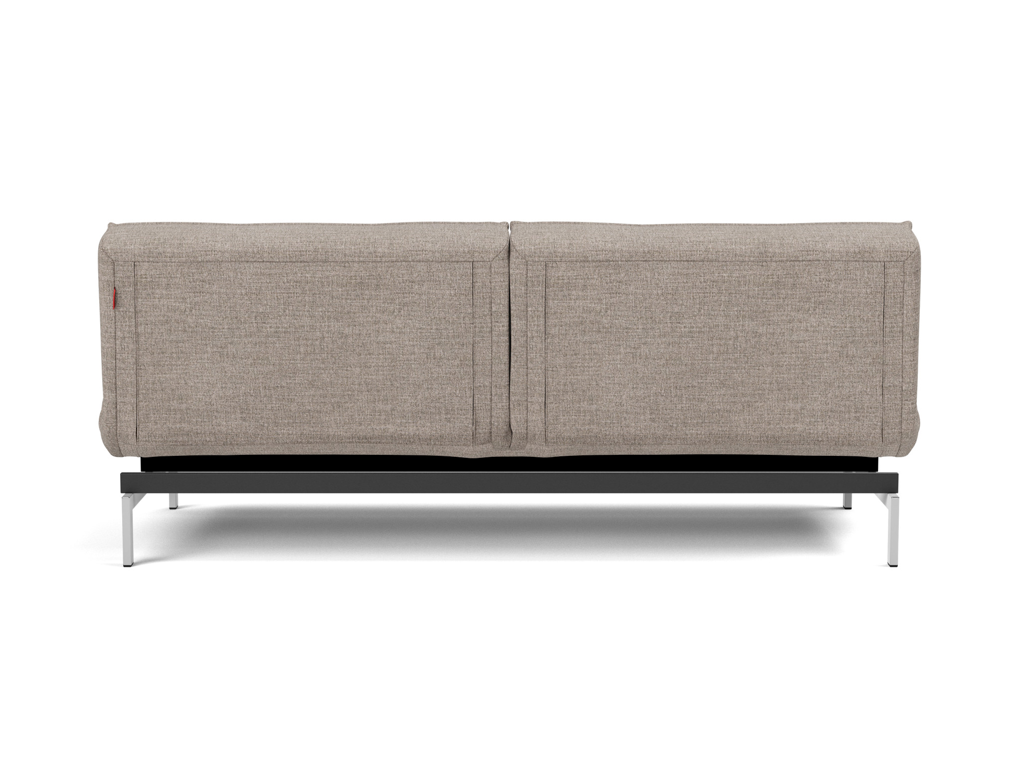 Schlafsofa Splitback Chenille Yuveno 472-Warm-Grey Beine Chrom
