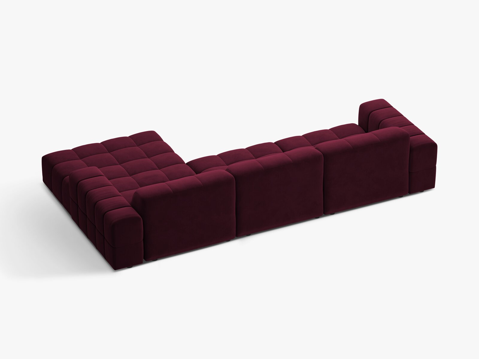 Micadoni Ecksofa Jennifer 4-Sitzer Rechts Samt Venus Burgunder