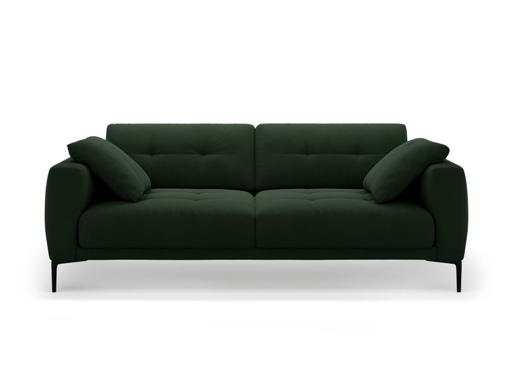 Cosmopolitan Design Sofa Lazio 4-Sitzer Samt Salvador Flaschengrün