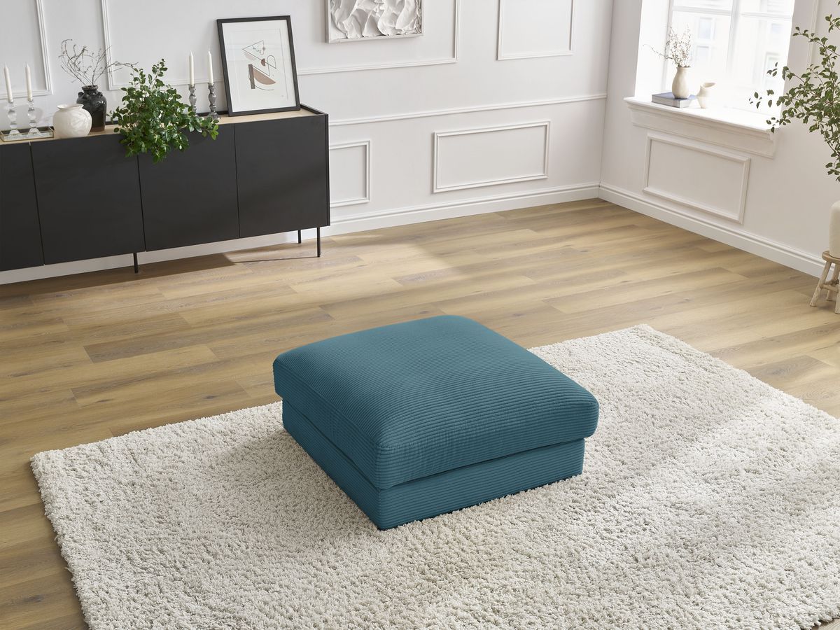 Bobochic Leonard Pouf Cordsamt Hellblau