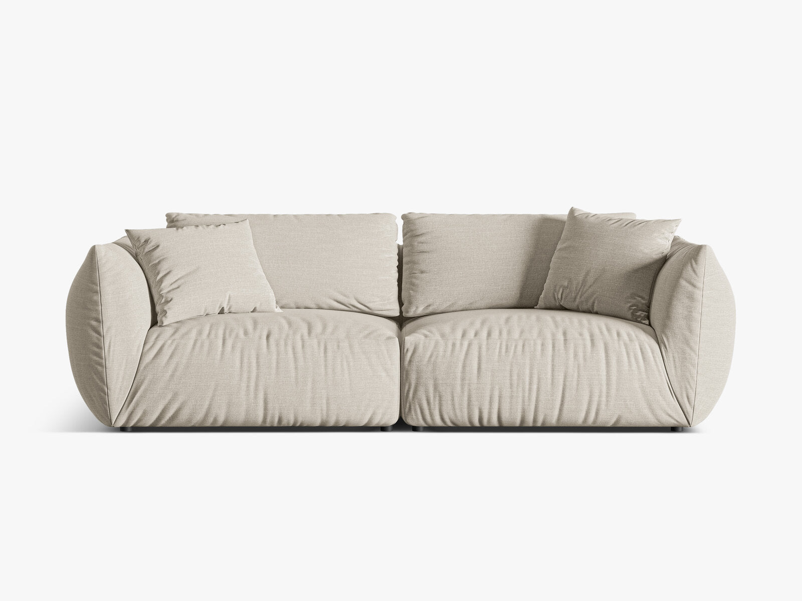 Micadoni Sofa Chris 4-Sitzer Strukturierter Stoff Natur