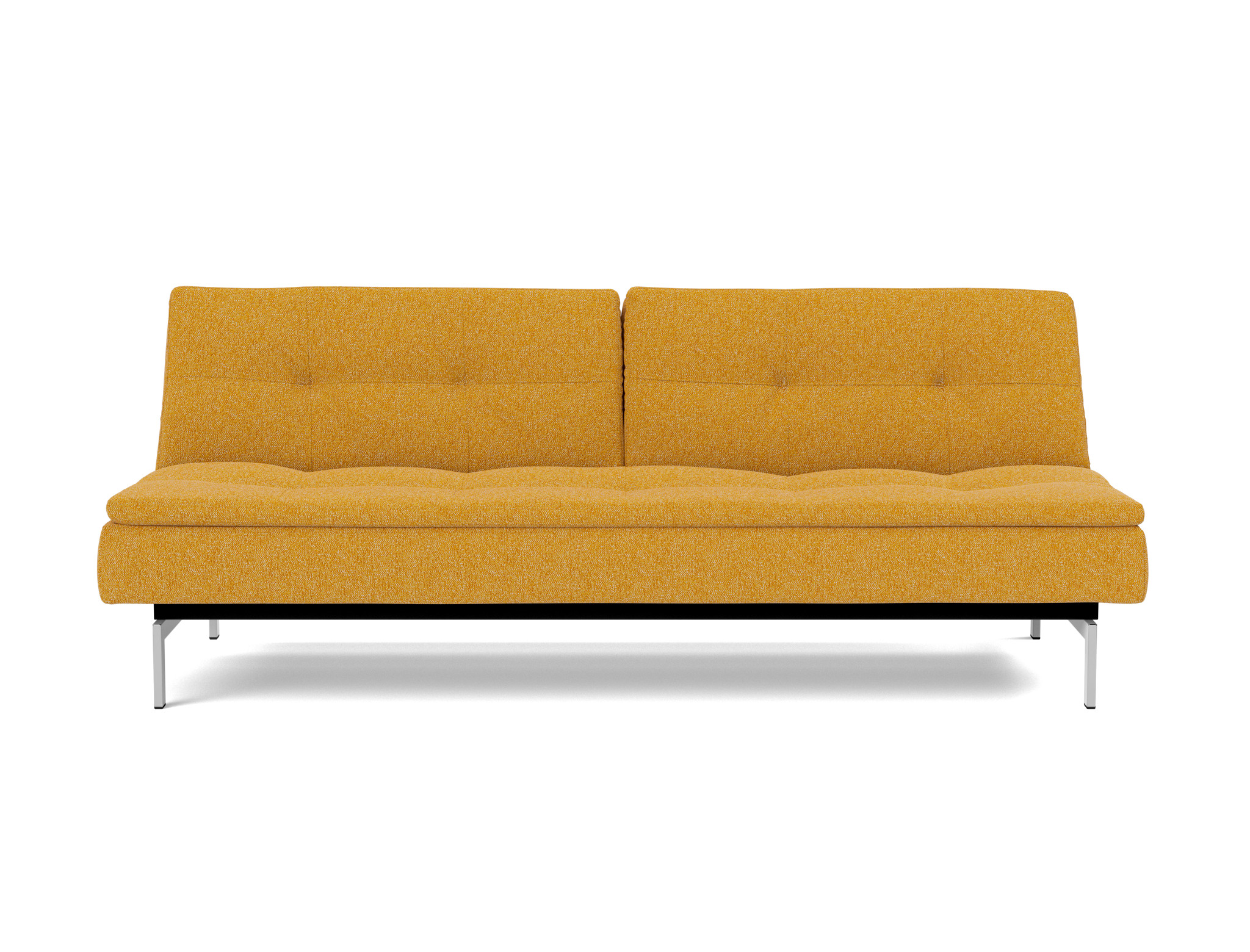 Schlafsofa Dublexo Boucle Skandi 536-Ochre Beine Chrom