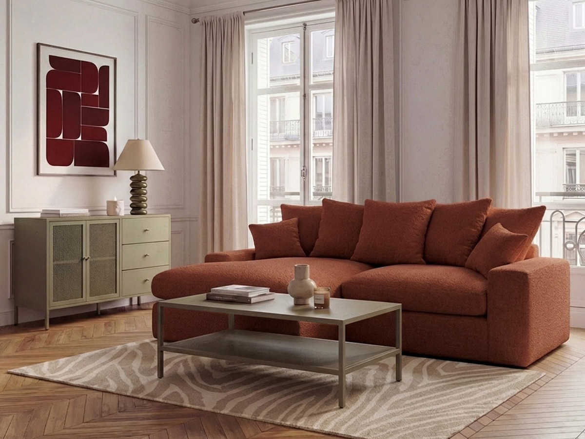 Bobochic Nevada Ecksofa Stoff Orange