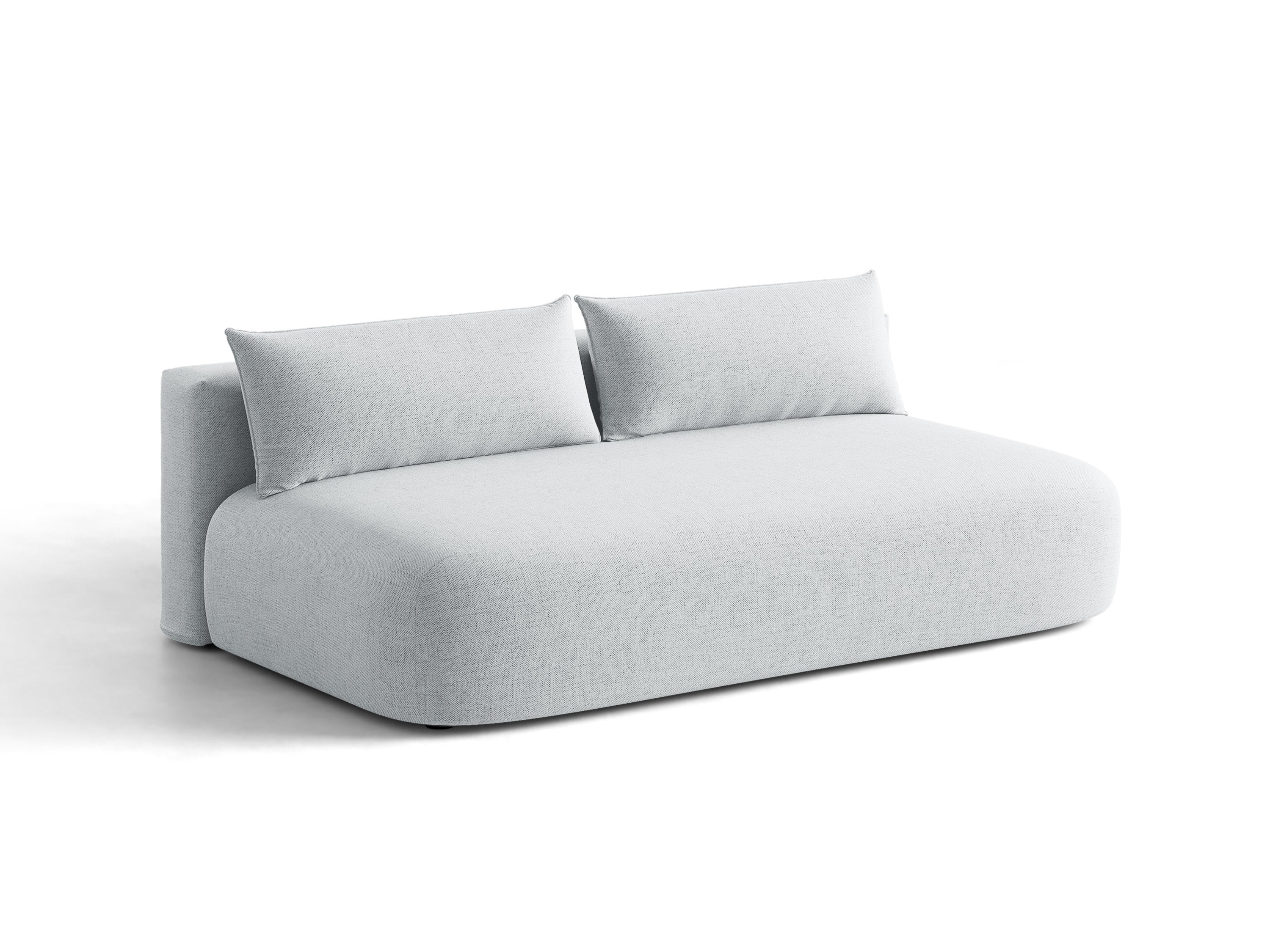 Micadoni Hena Schlafsofa 3-Sitzer mit Bettkasten Strukturierter Stoff Moly Hellgrau