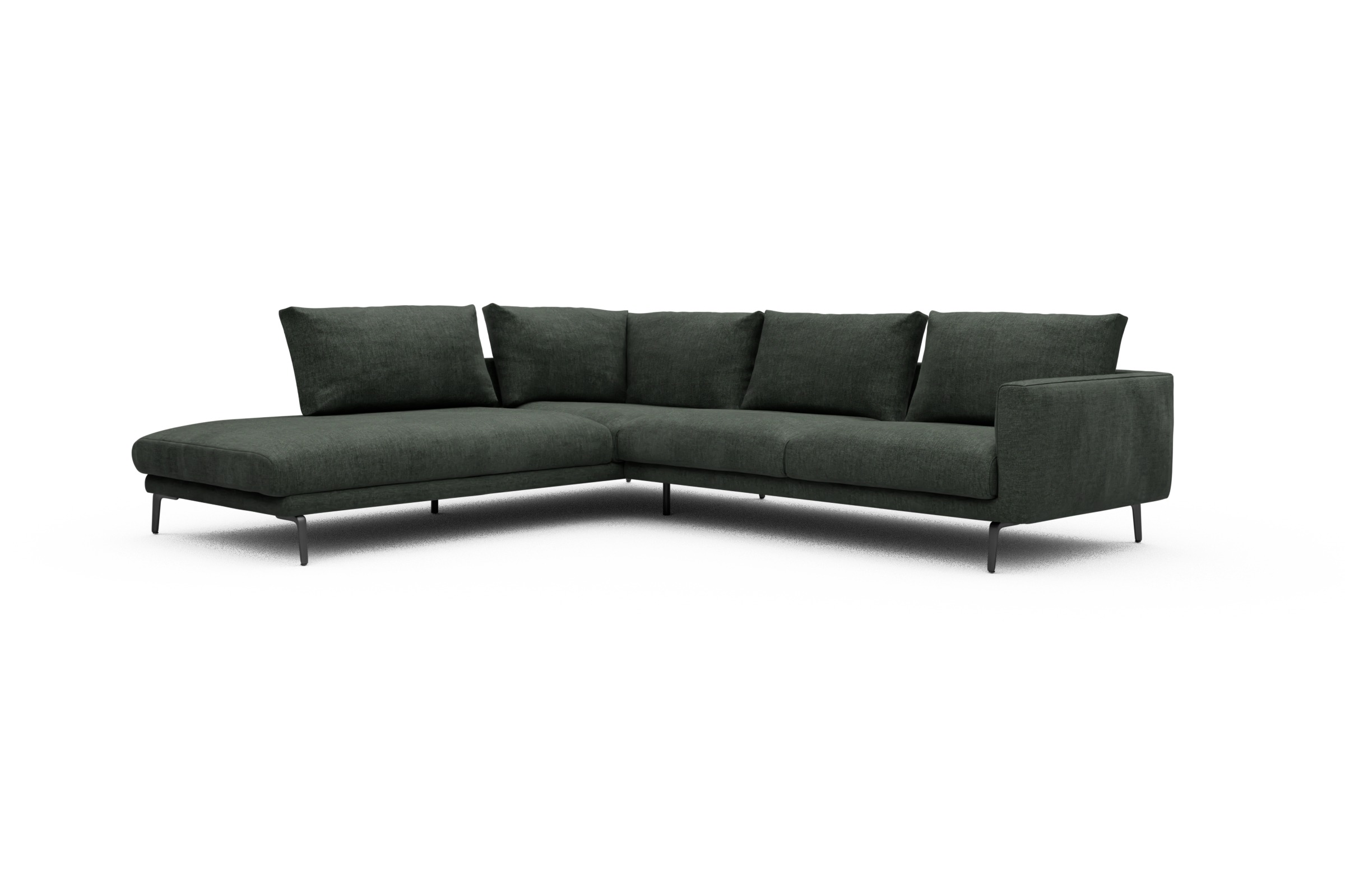 Ecksofa Karl Relax-Ecke links mit 2,5-Sitzer Aivi-Pine-Green